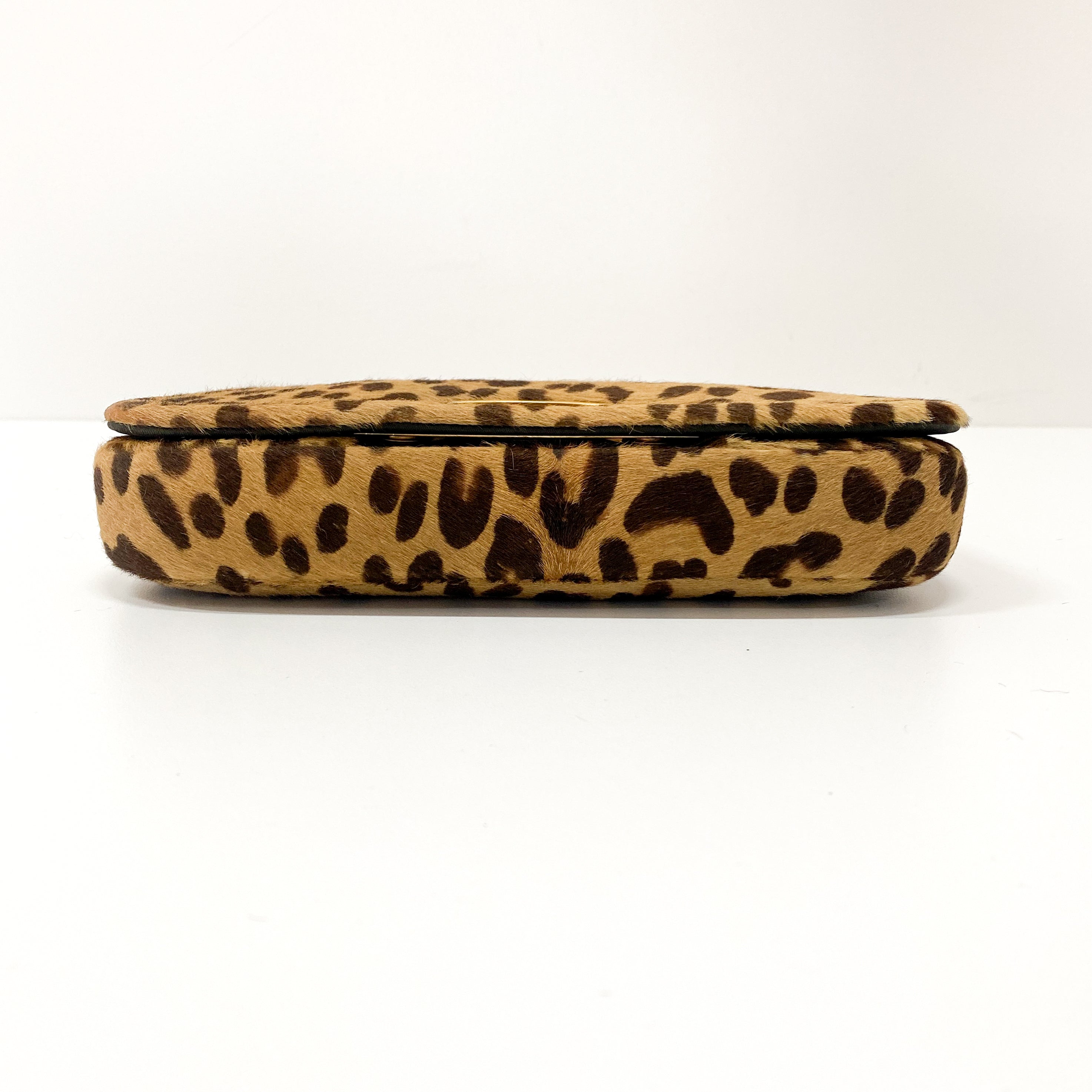 Malice Pearl Cheetah Brown Leather Shoulder Bag