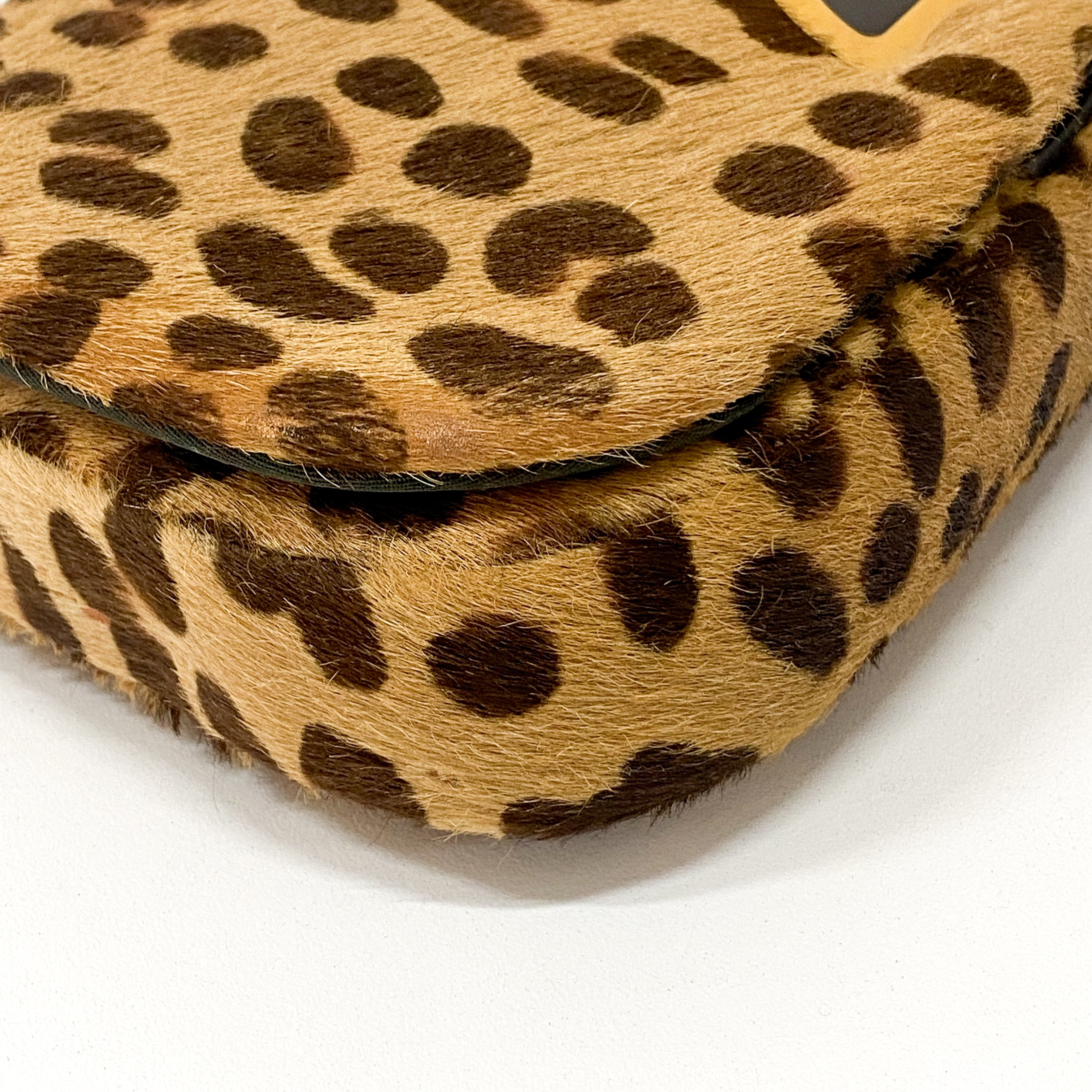 Malice Pearl Cheetah Brown Leather Shoulder Bag