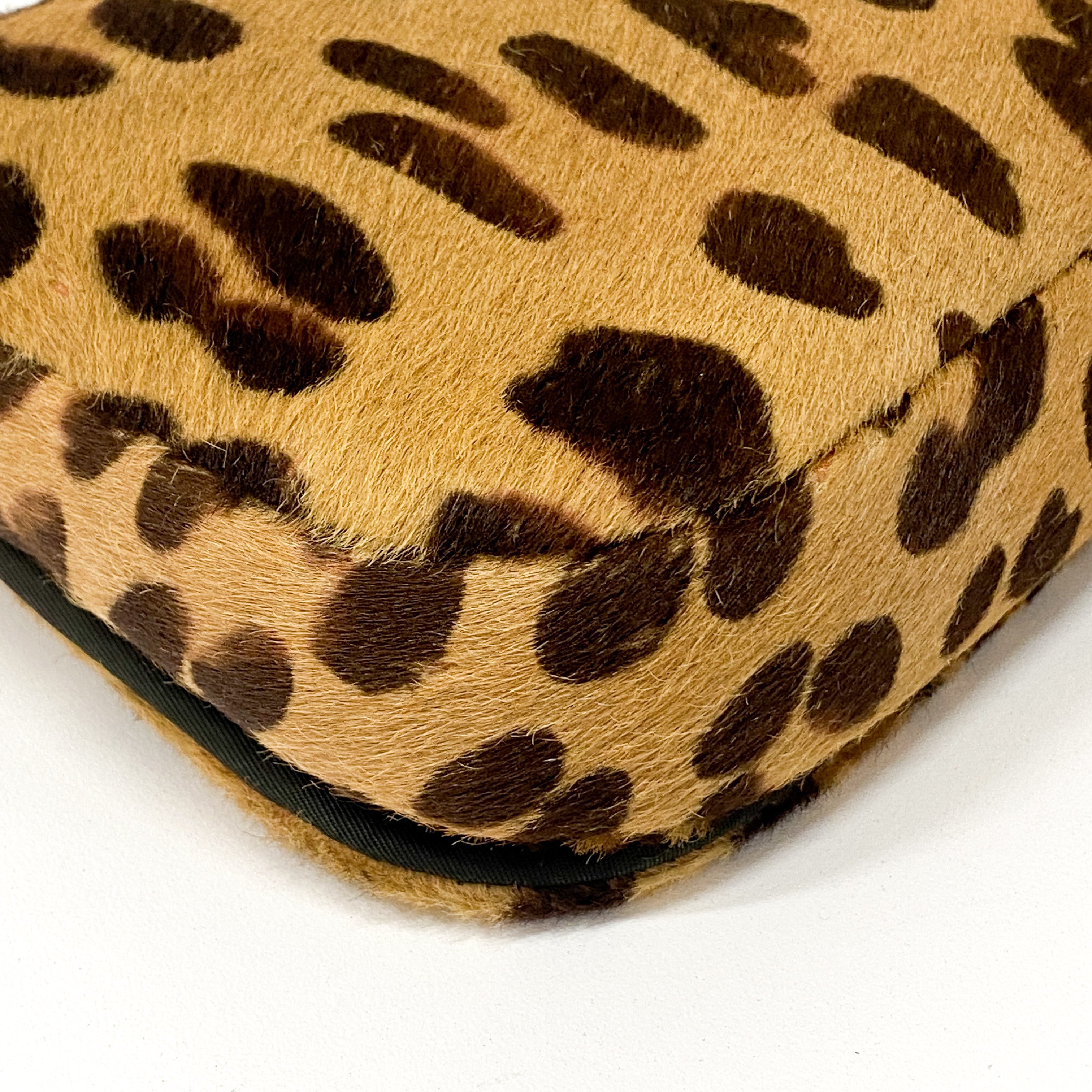 Malice Pearl Cheetah Brown Leather Shoulder Bag