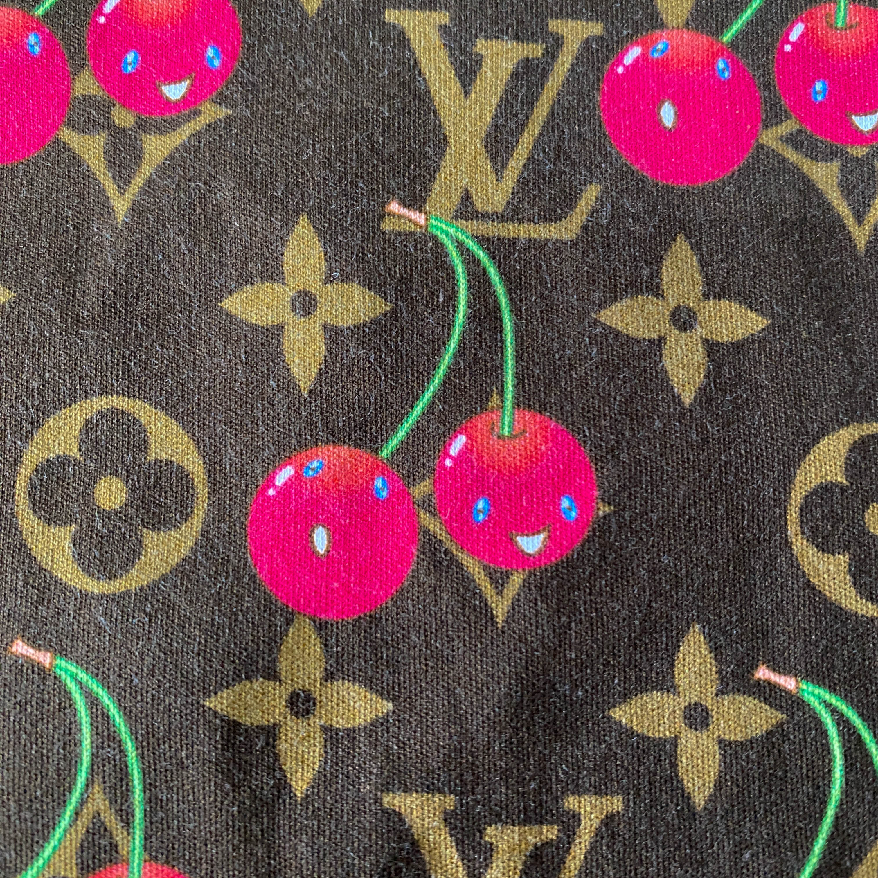 Cherry Monogram L Size Cotton T-Shirt