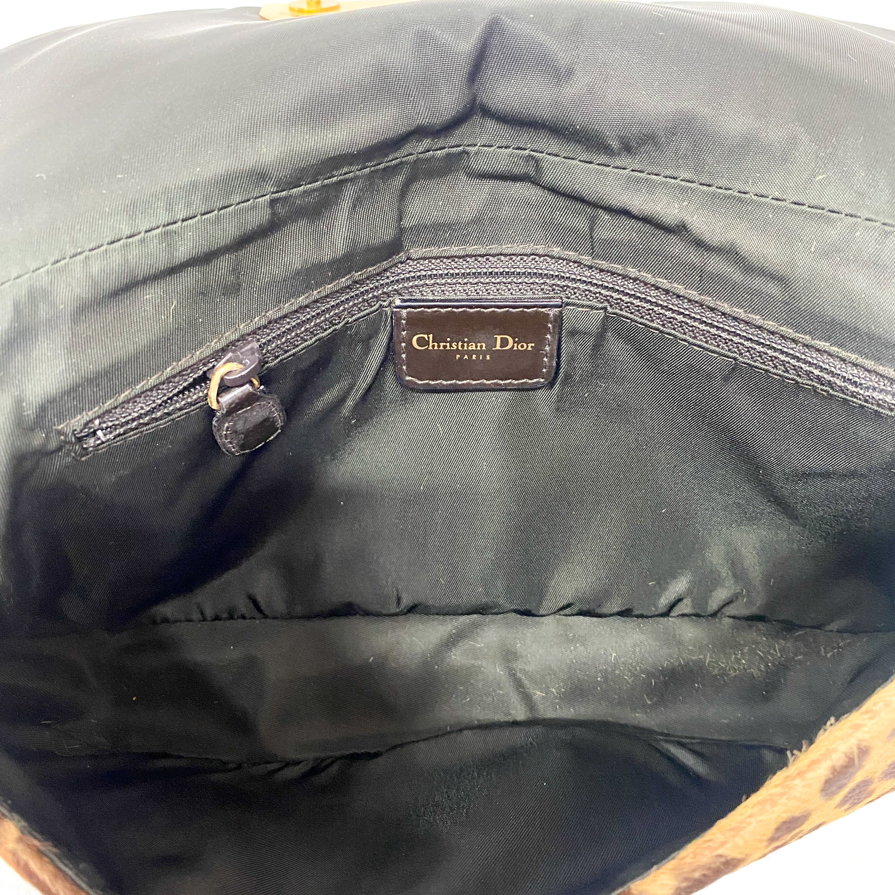 Malice Pearl Cheetah Brown Leather Shoulder Bag