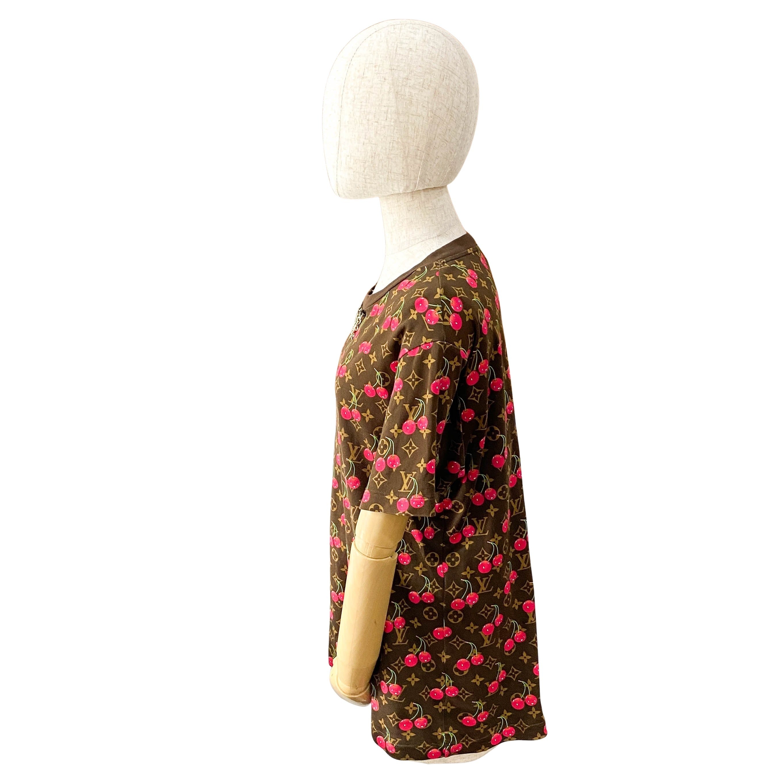 Cherry Monogram L Size Cotton T-Shirt