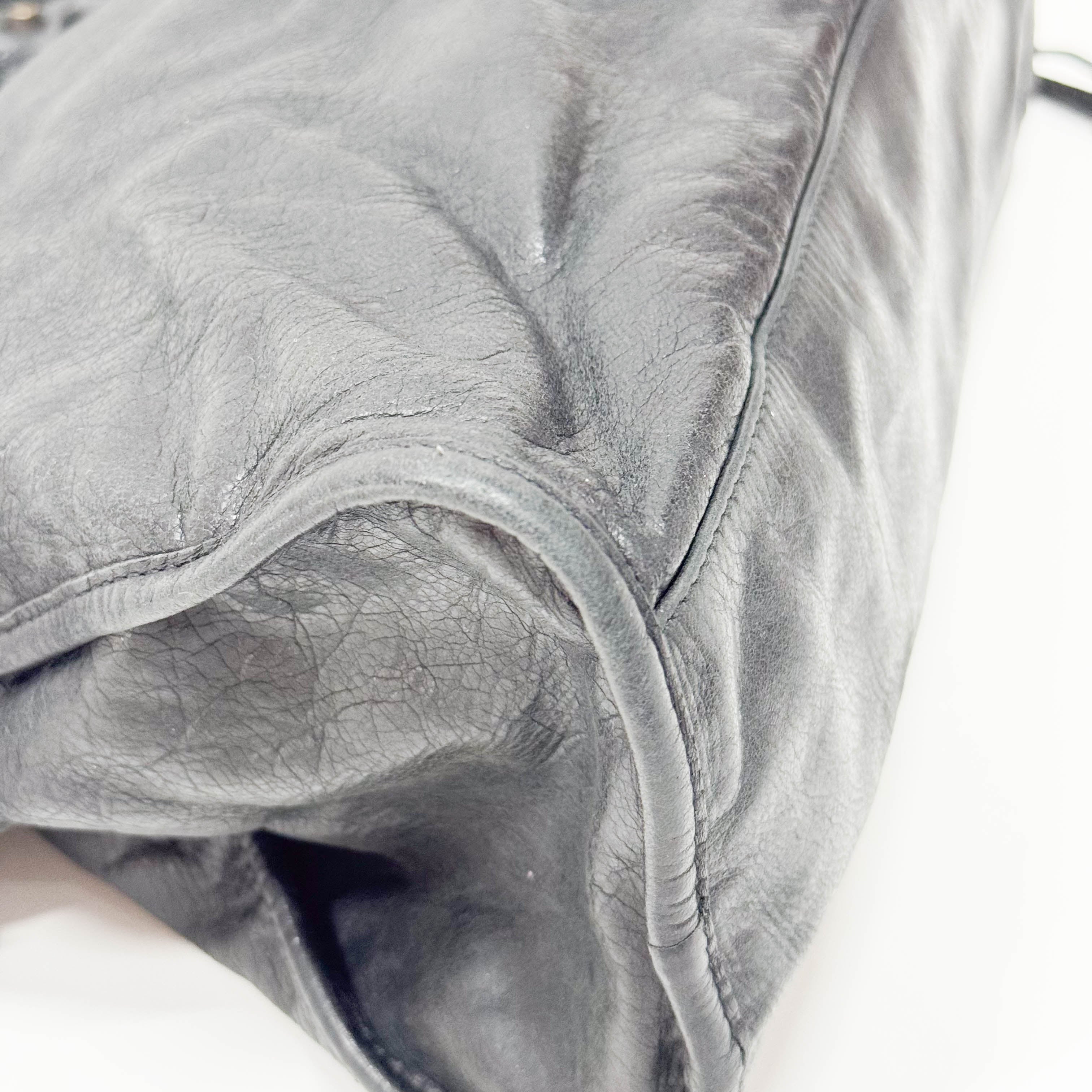 The City Black Leather Two Way Bag