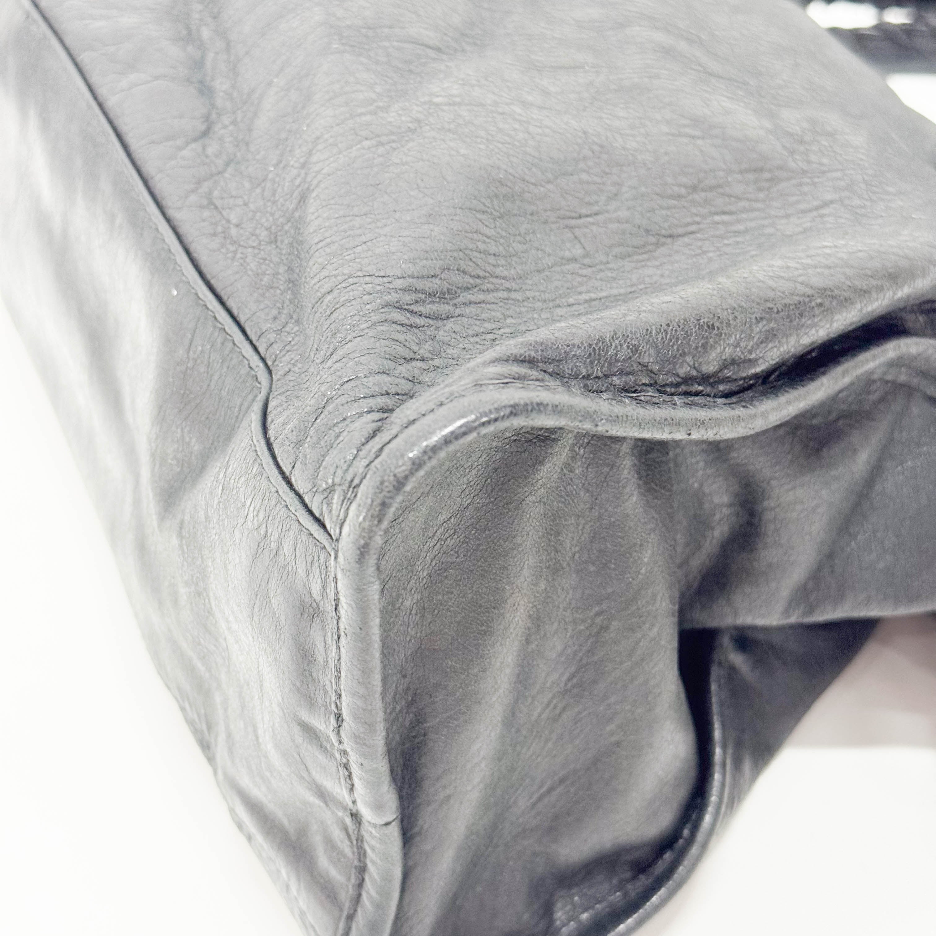 The City Black Leather Two Way Bag