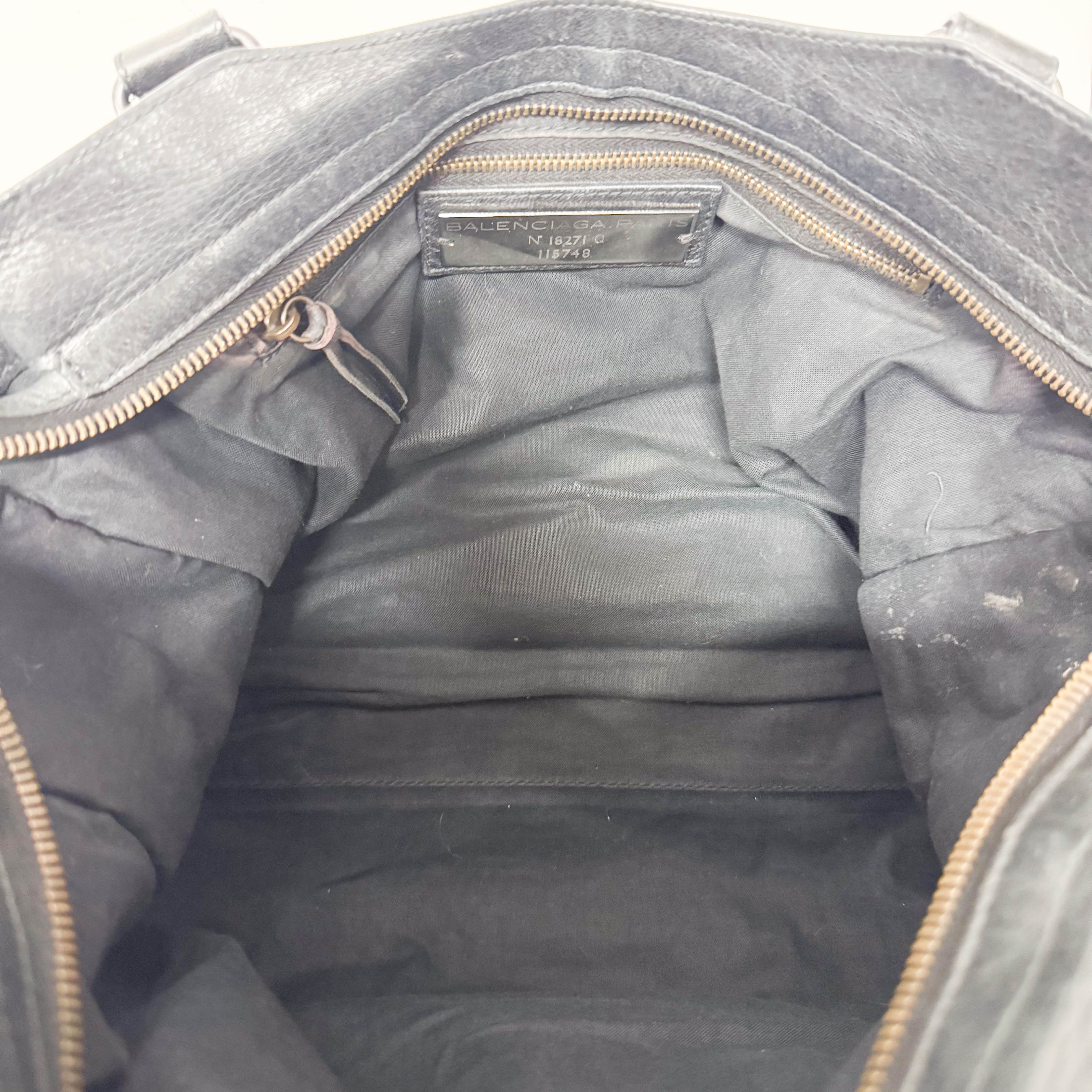 The City Black Leather Two Way Bag