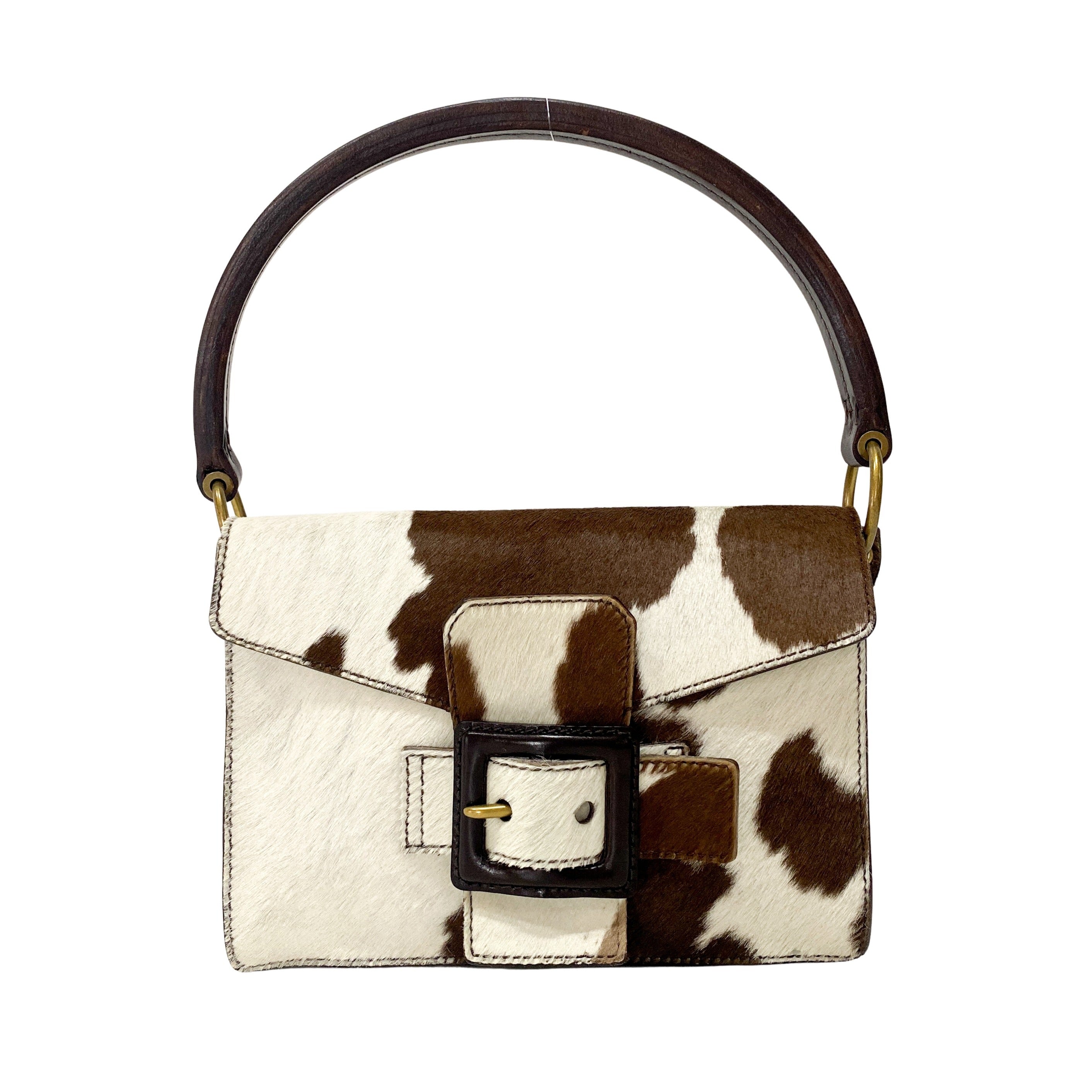 Cow Print Pony Hair Shoulder Bag