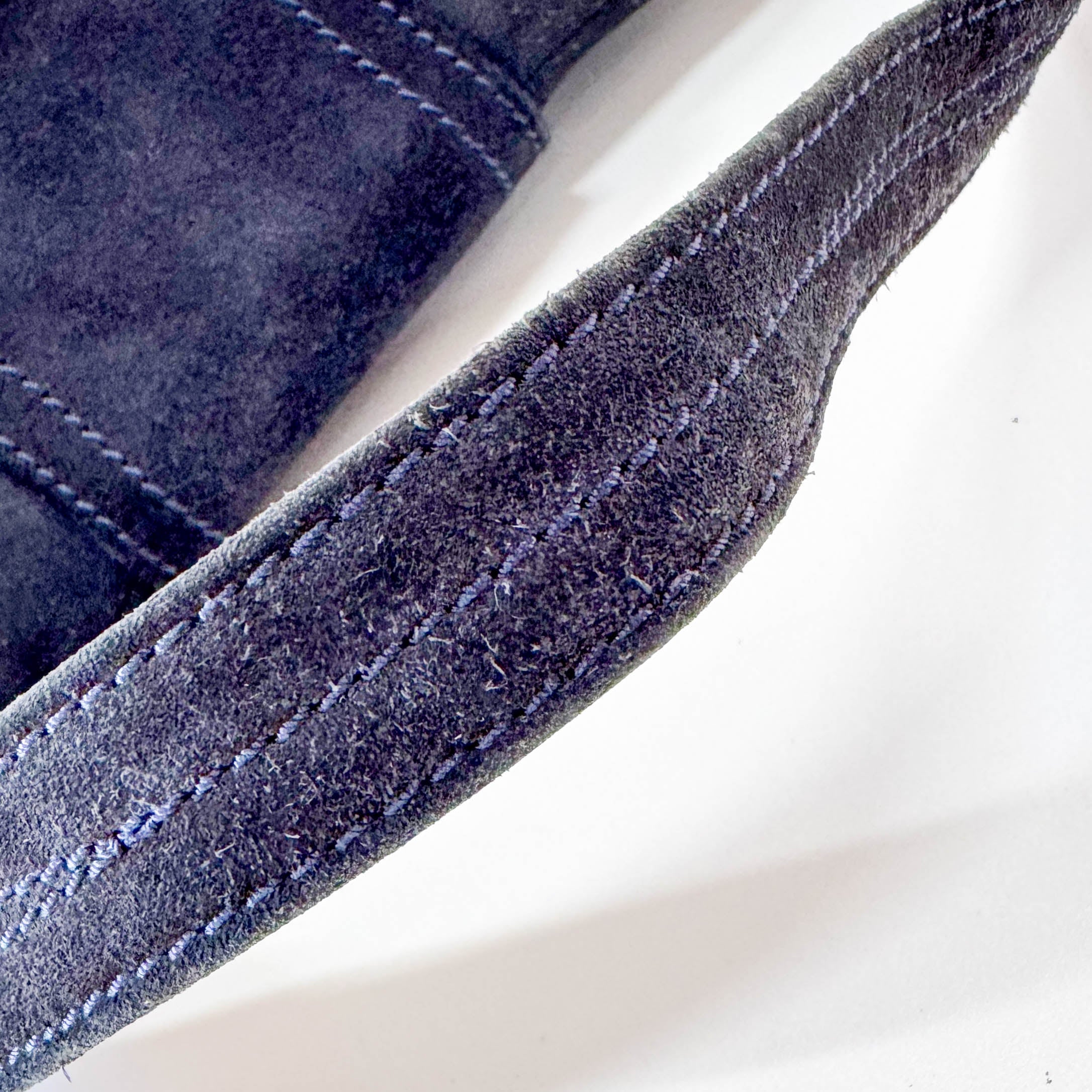 Black Suede Big Gold Belt Buckle Shoulder Bag