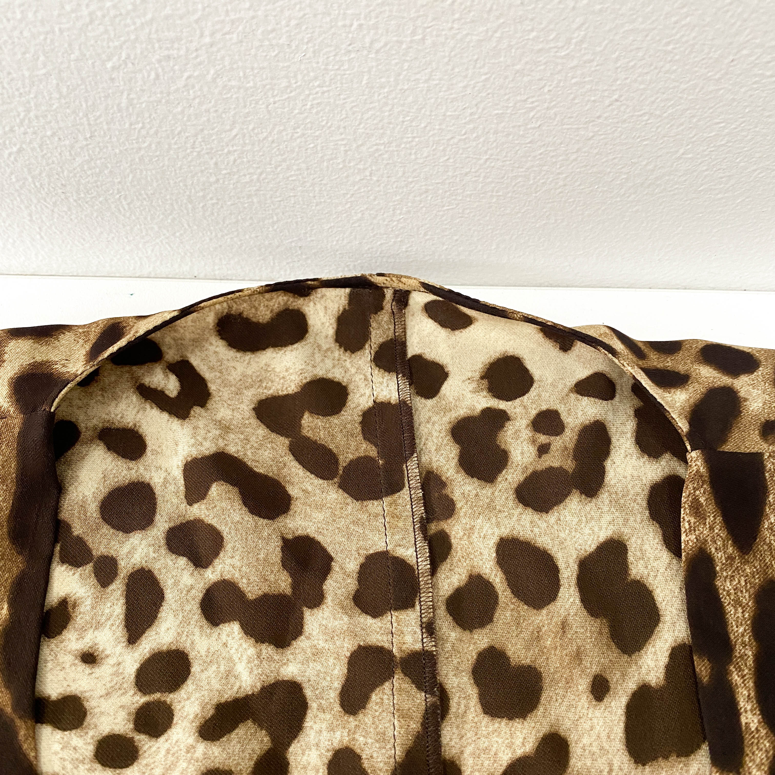 Size 38 Yellow Leopard Print Silk Top