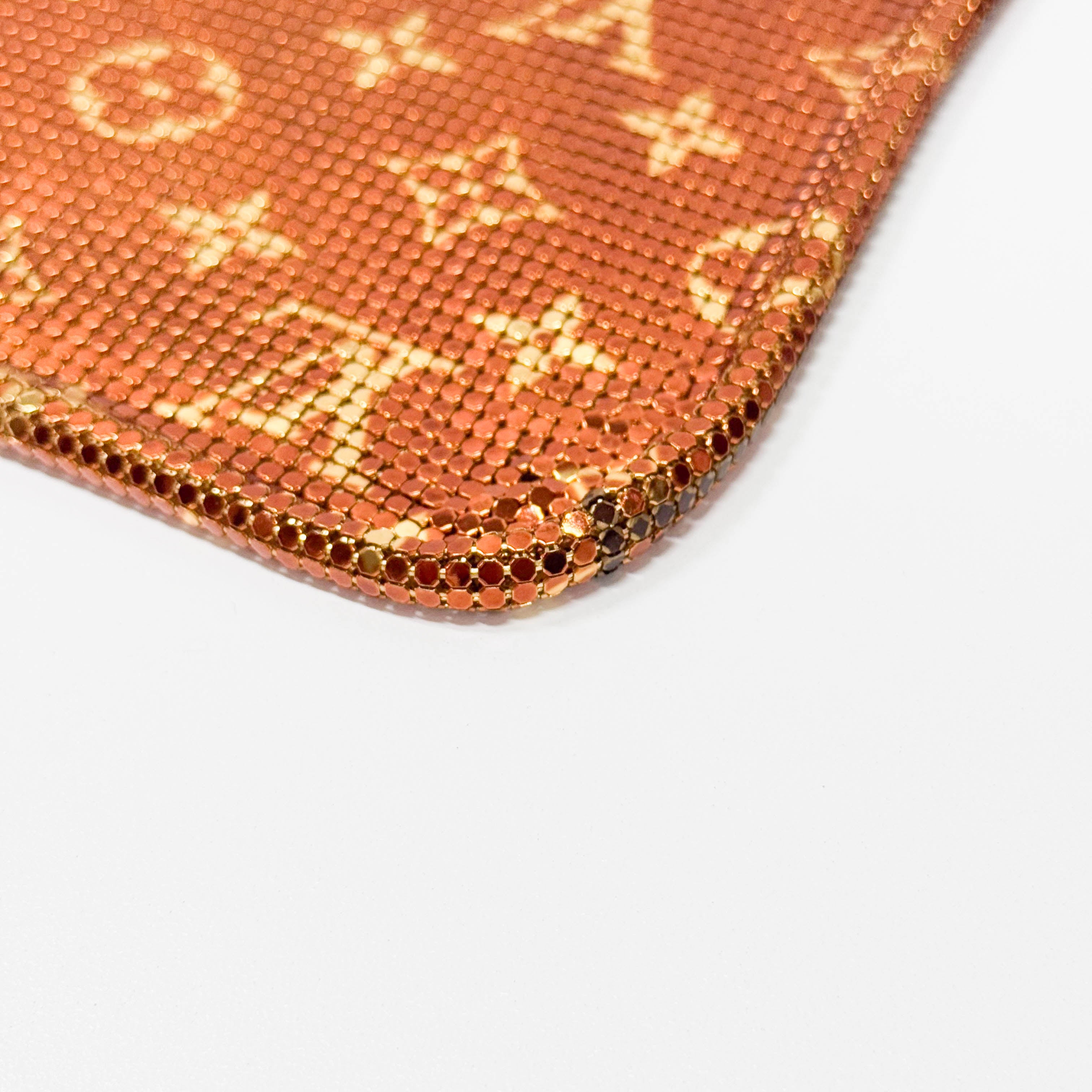 Francis Monogram Gold Mesh Metal Crossbody Bag