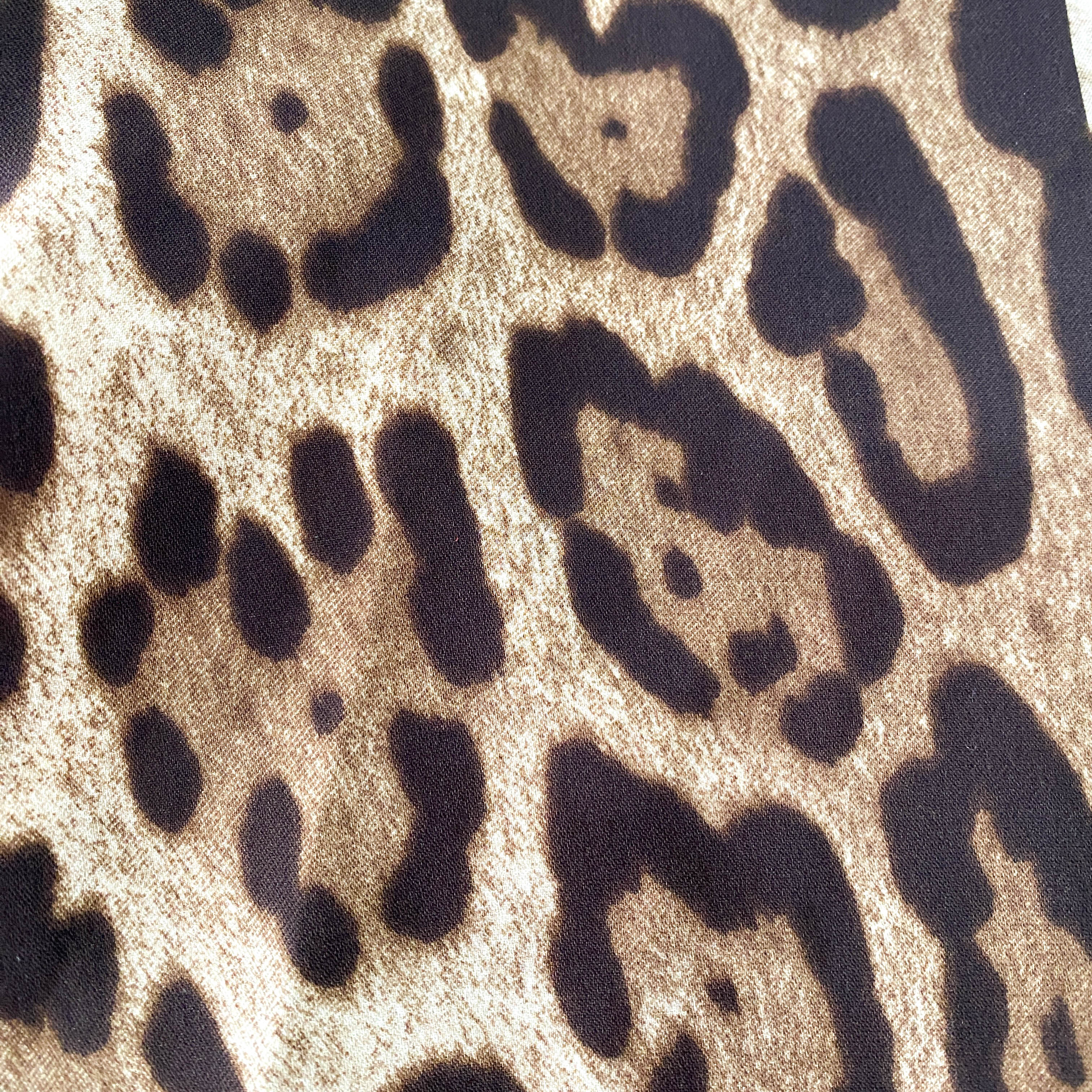 Size 38 Yellow Leopard Print Silk Top