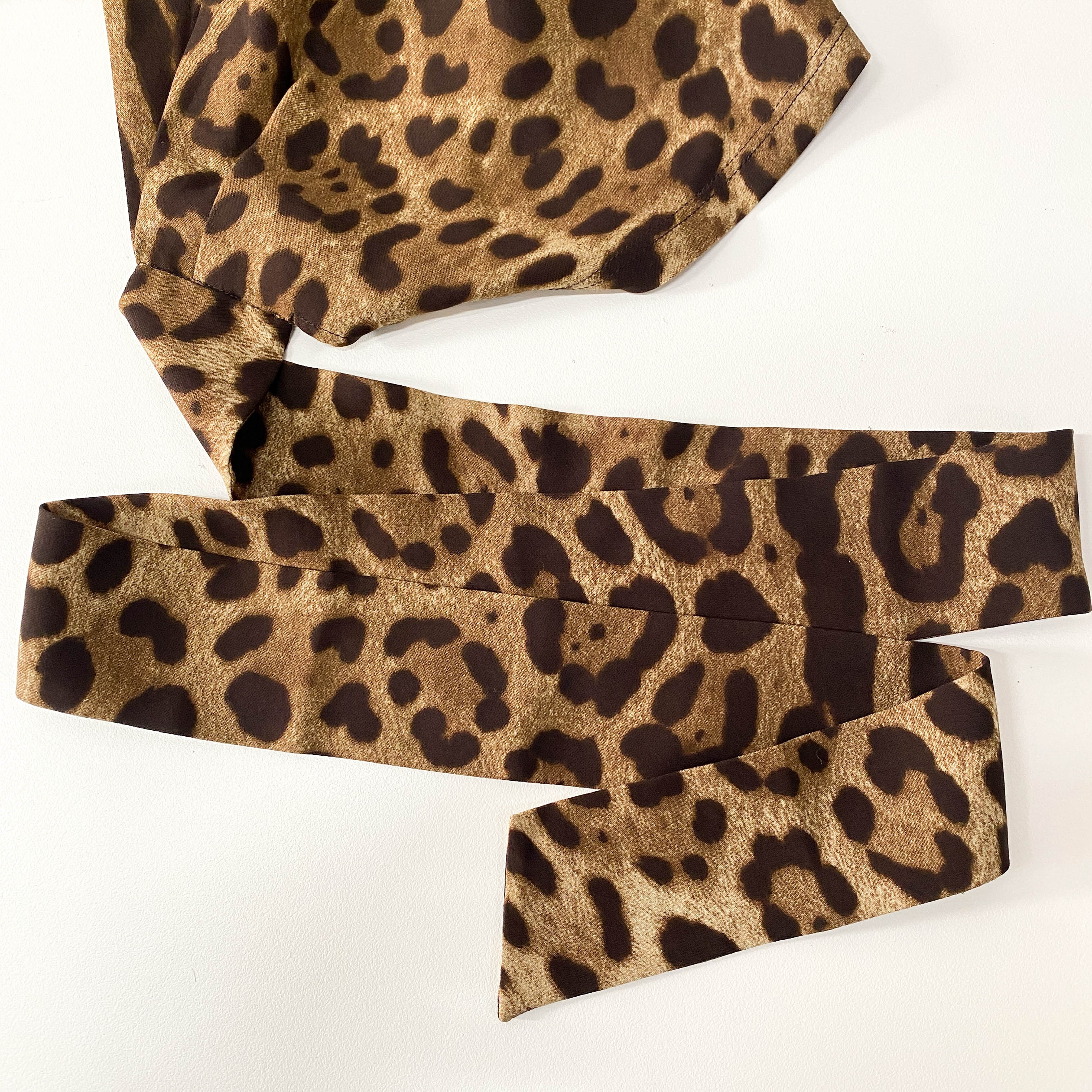 Size 38 Yellow Leopard Print Silk Top