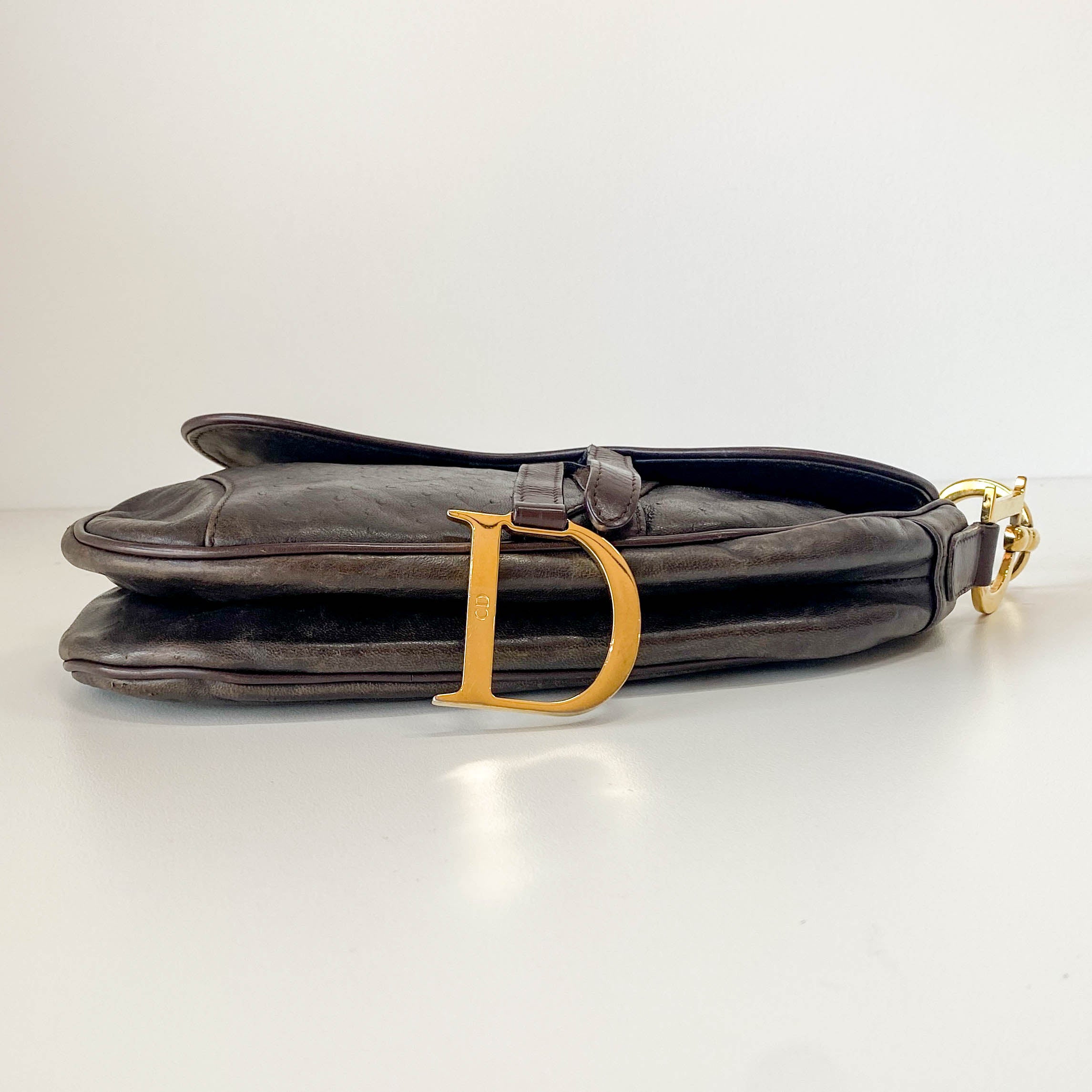 Dark Brown Leather Saddle Bag