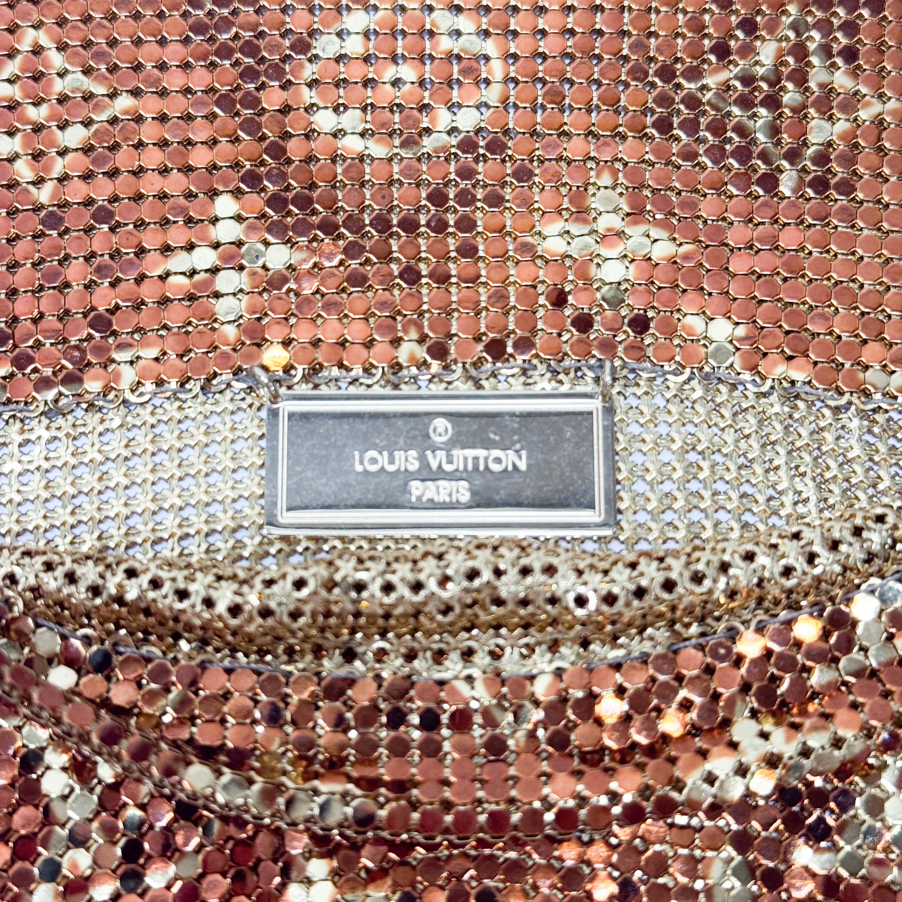 Francis Monogram Gold Mesh Metal Crossbody Bag