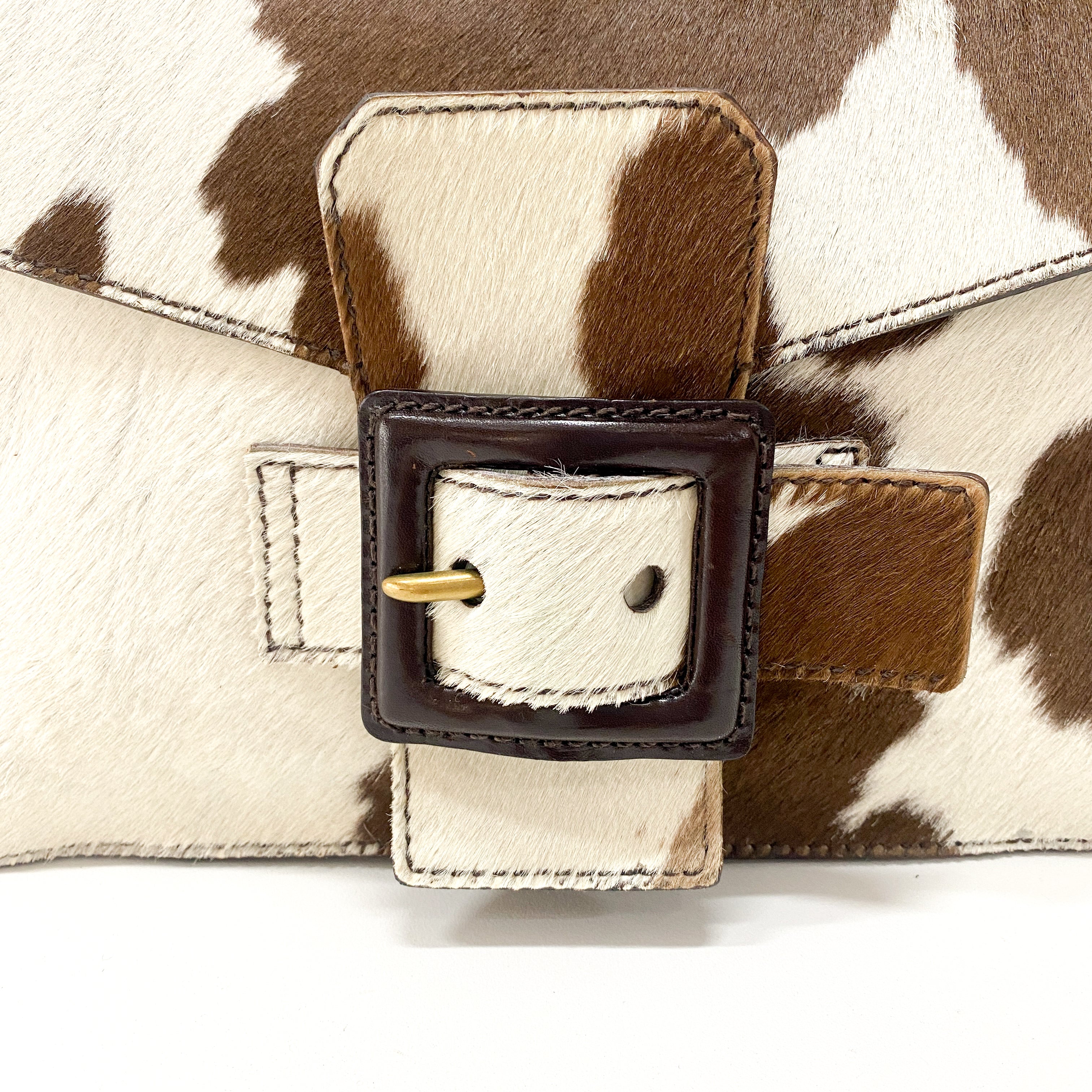 Cow Print Pony Hair Shoulder Bag