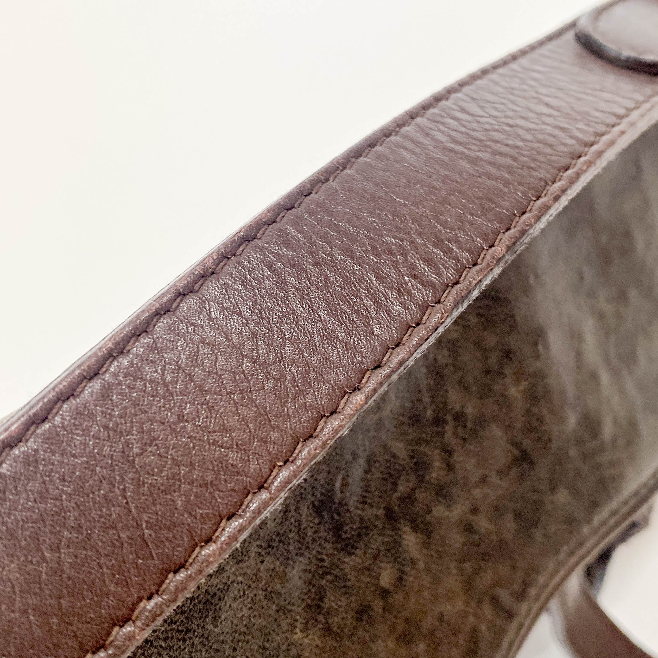 Dark Brown Leather Saddle Bag