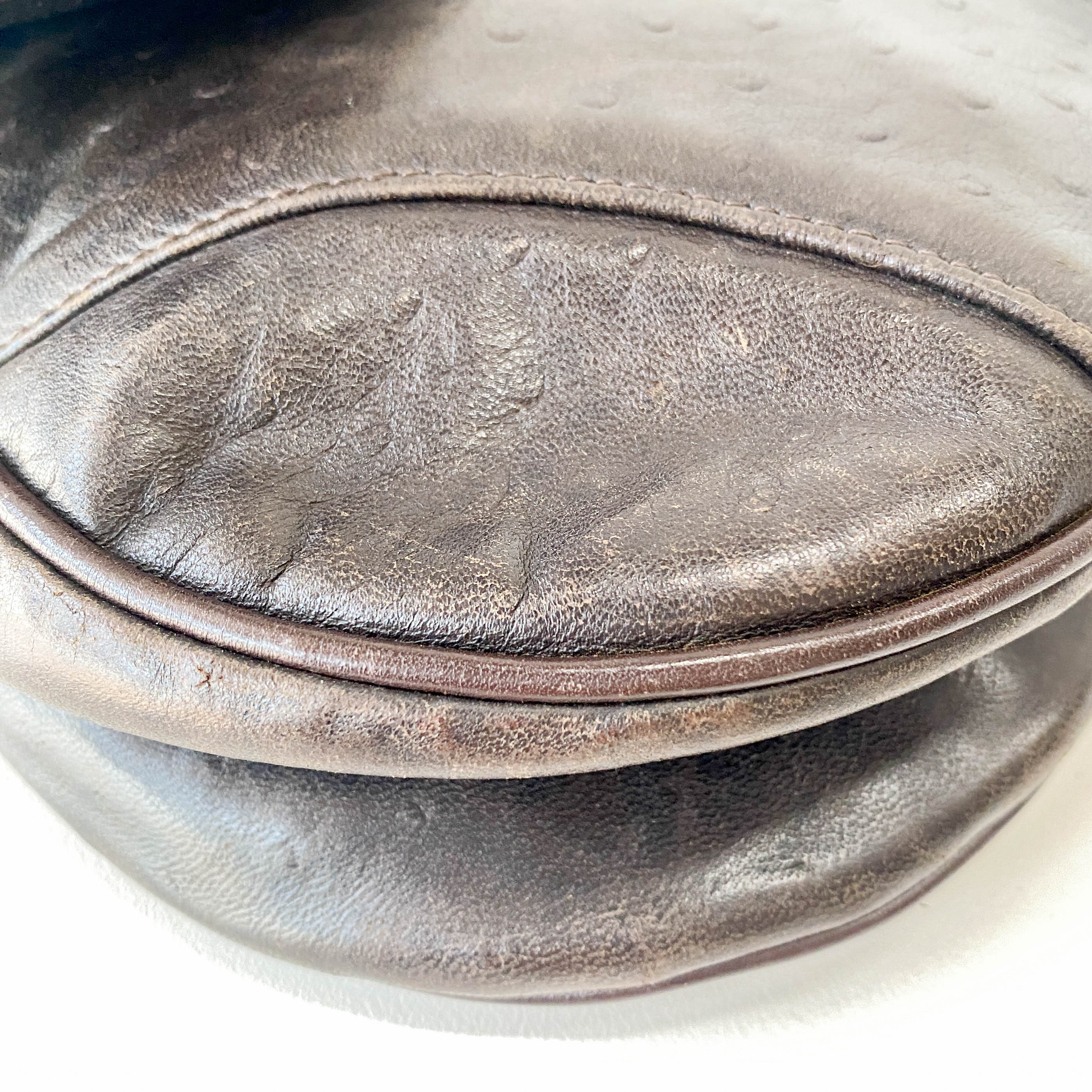 Dark Brown Leather Saddle Bag