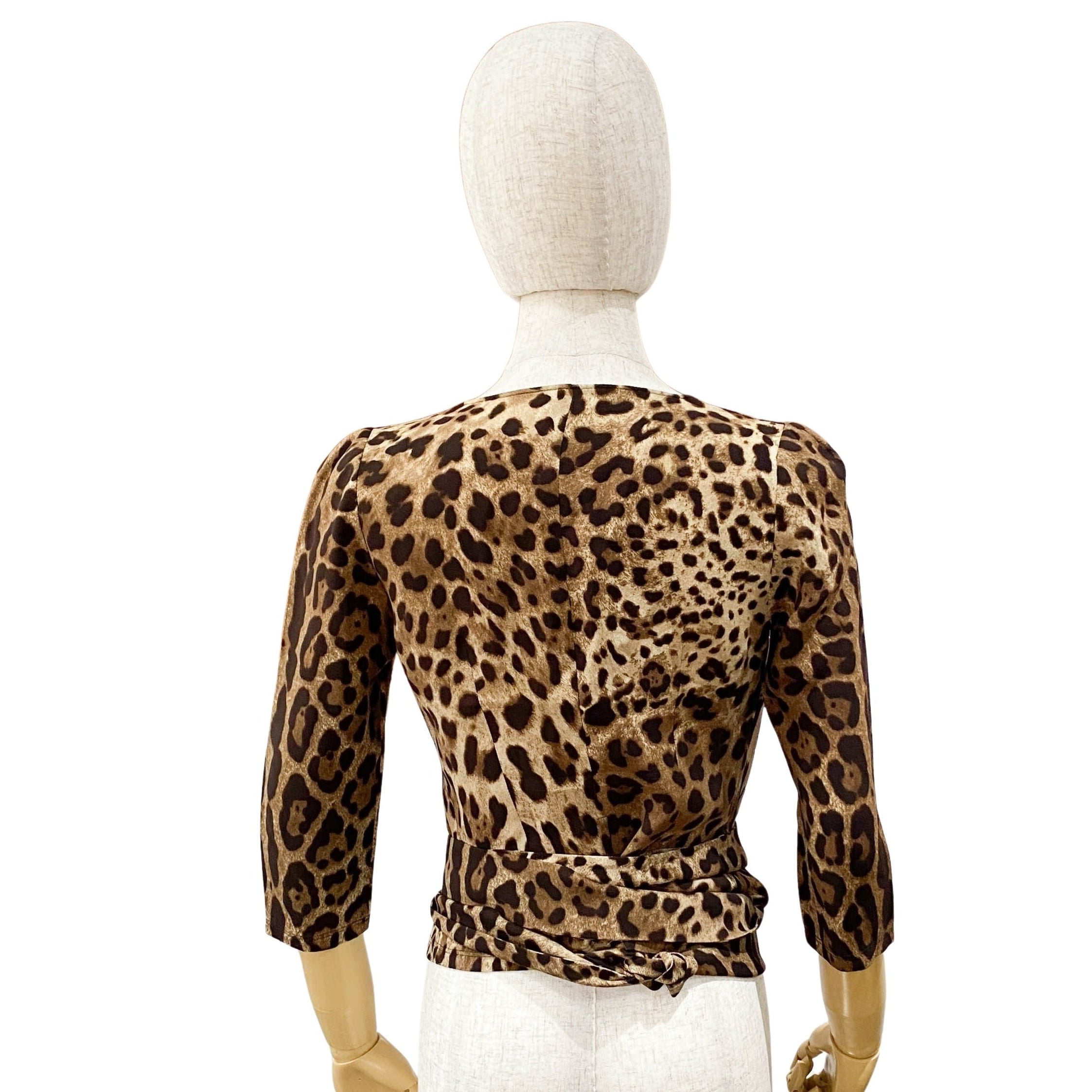 Size 38 Yellow Leopard Print Silk Top