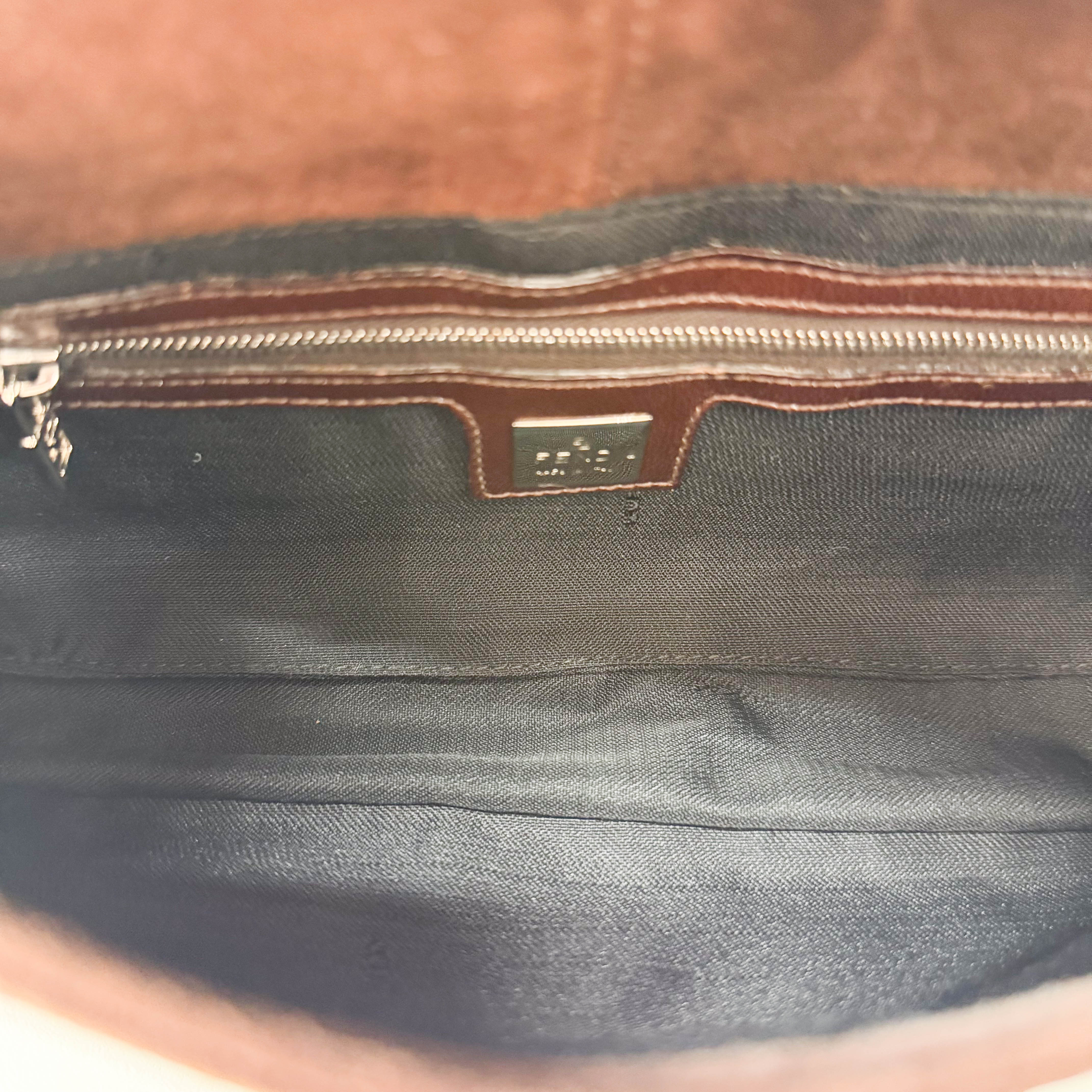 Baguette Brown Suede Shoulder Bag