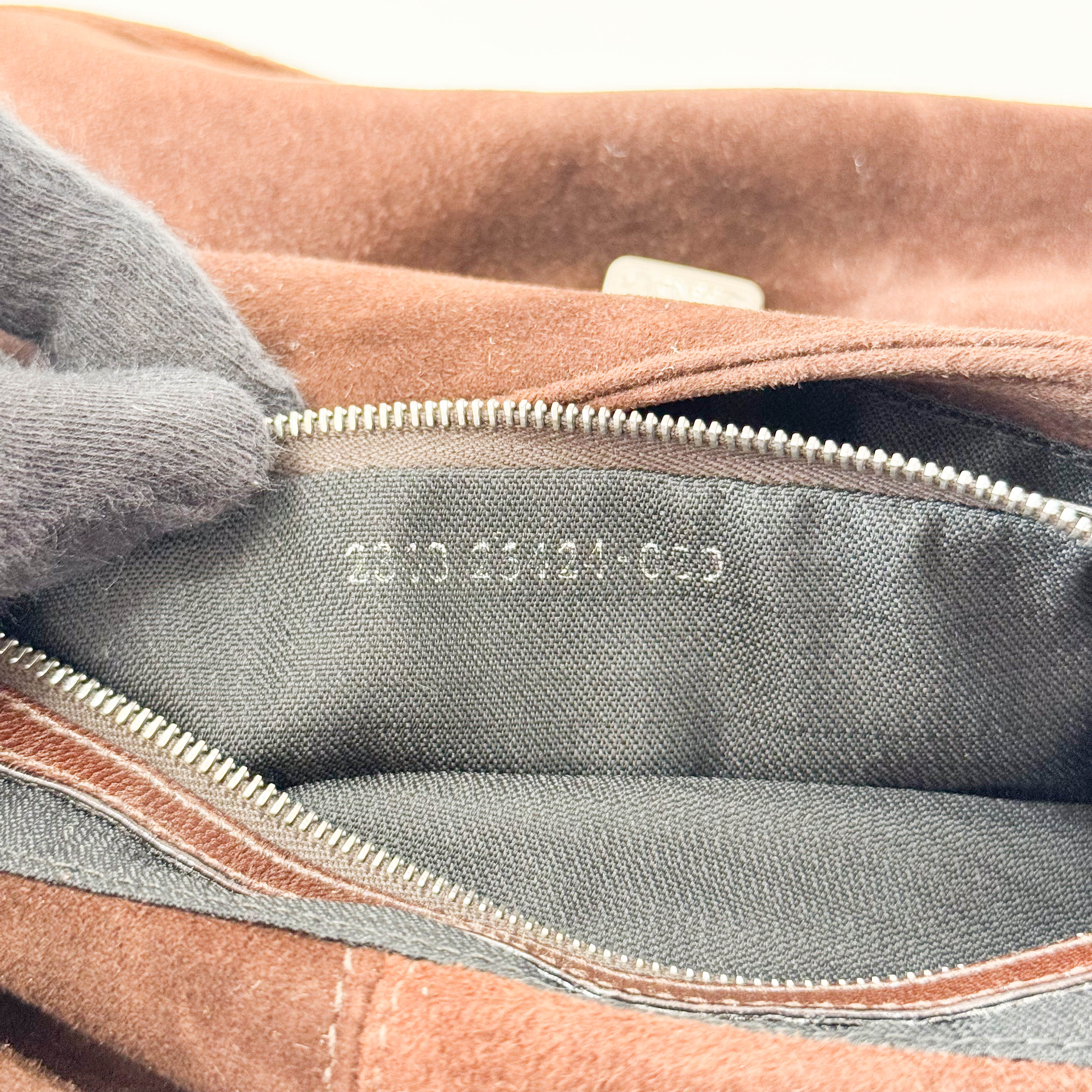 Baguette Brown Suede Shoulder Bag