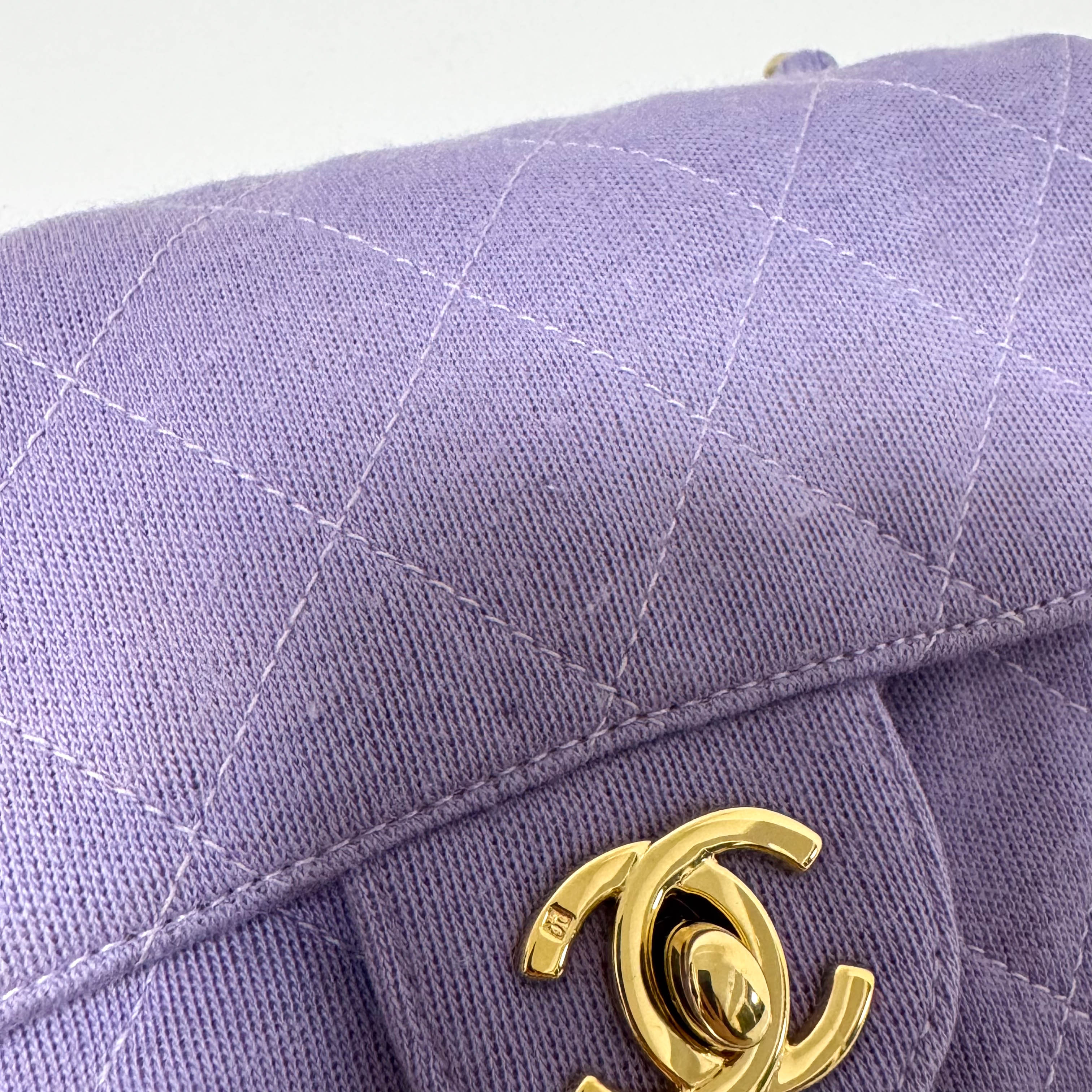 TImeless Classic Mini Single Flap Puple Cotton Shoulder Bag