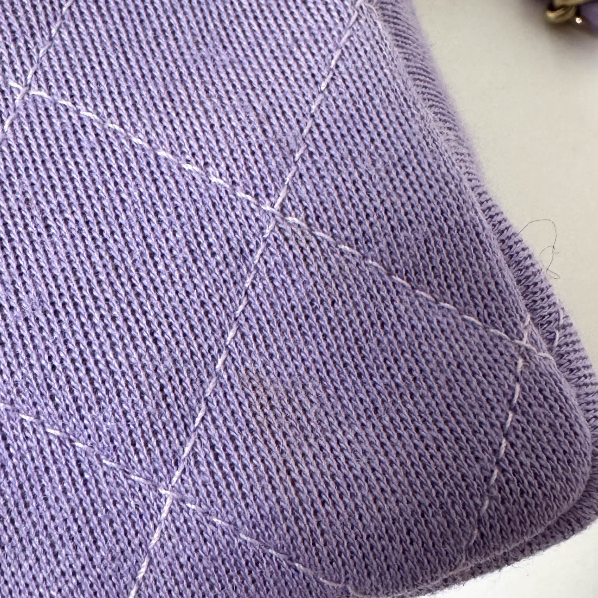 TImeless Classic Mini Single Flap Puple Cotton Shoulder Bag