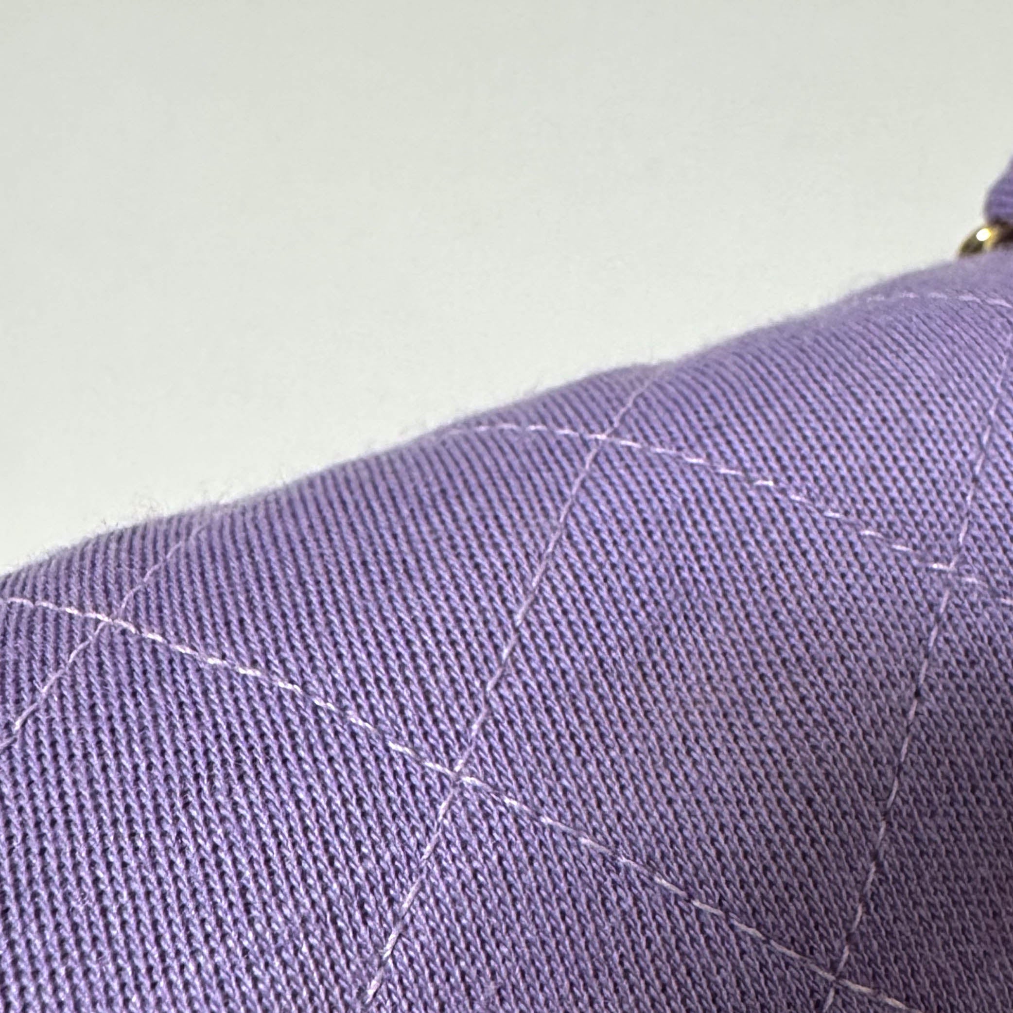 TImeless Classic Mini Single Flap Puple Cotton Shoulder Bag