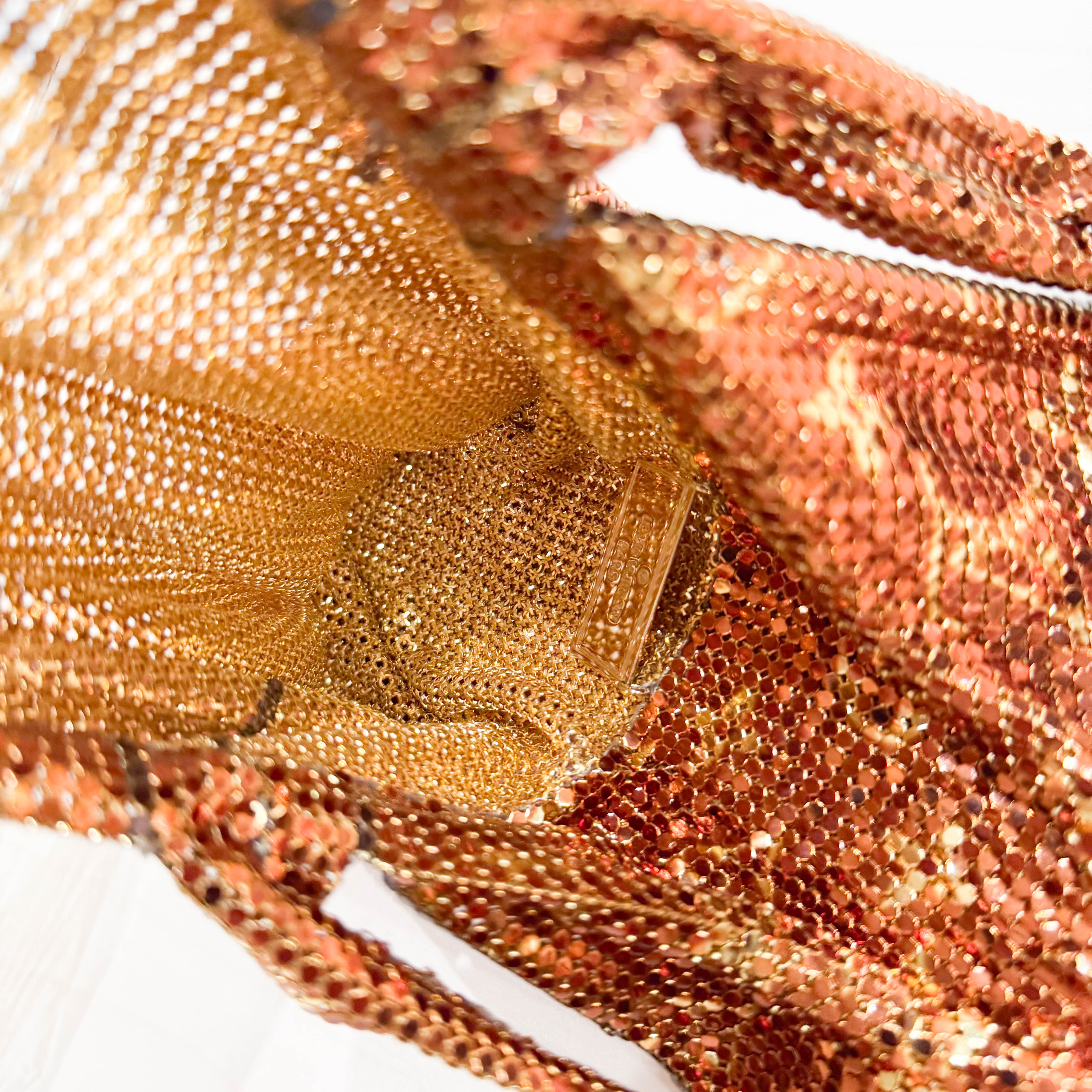 Francis Monogram Gold Mesh Metal Crossbody Bag