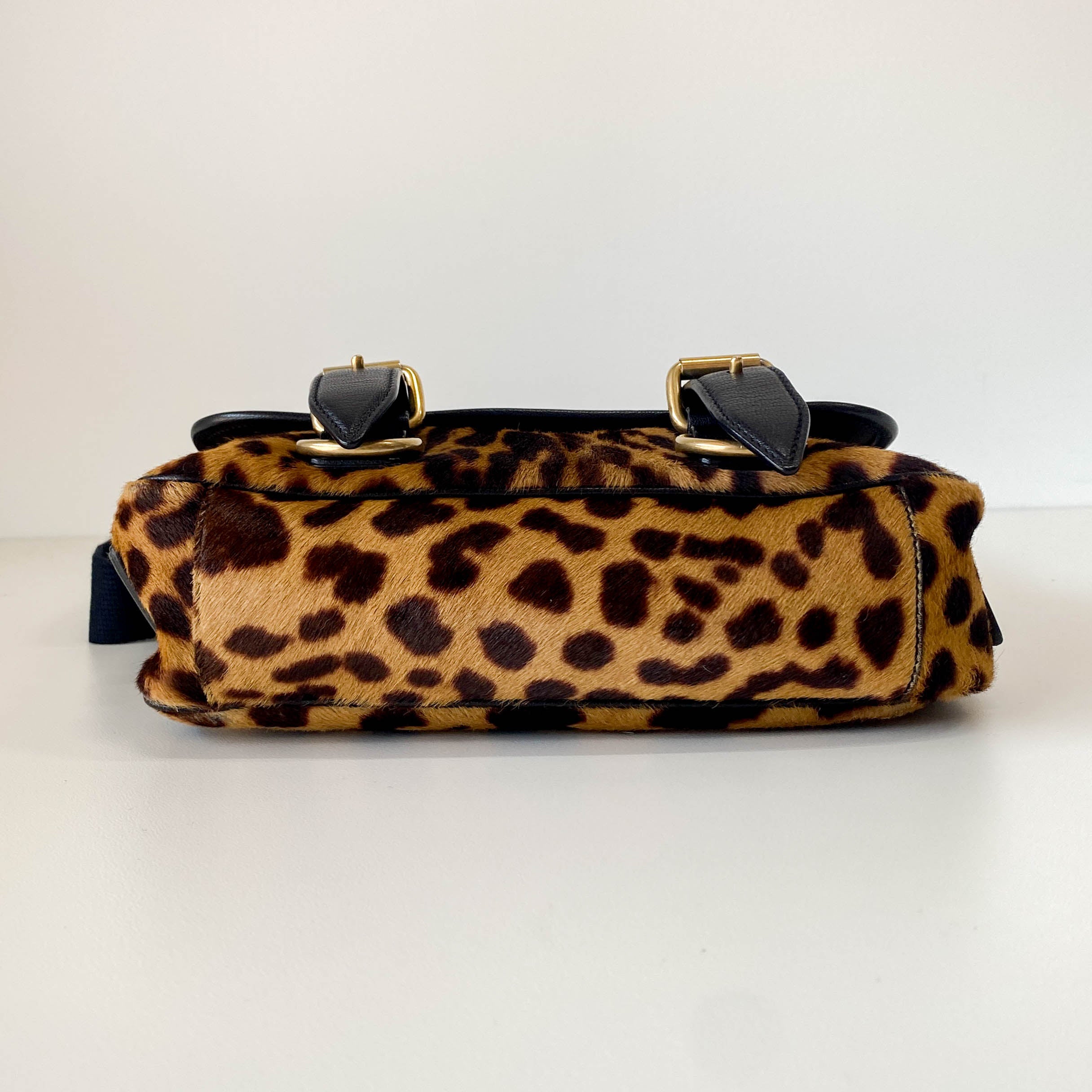 Rive Gauche Colt Leopard Print Crossbody Bag