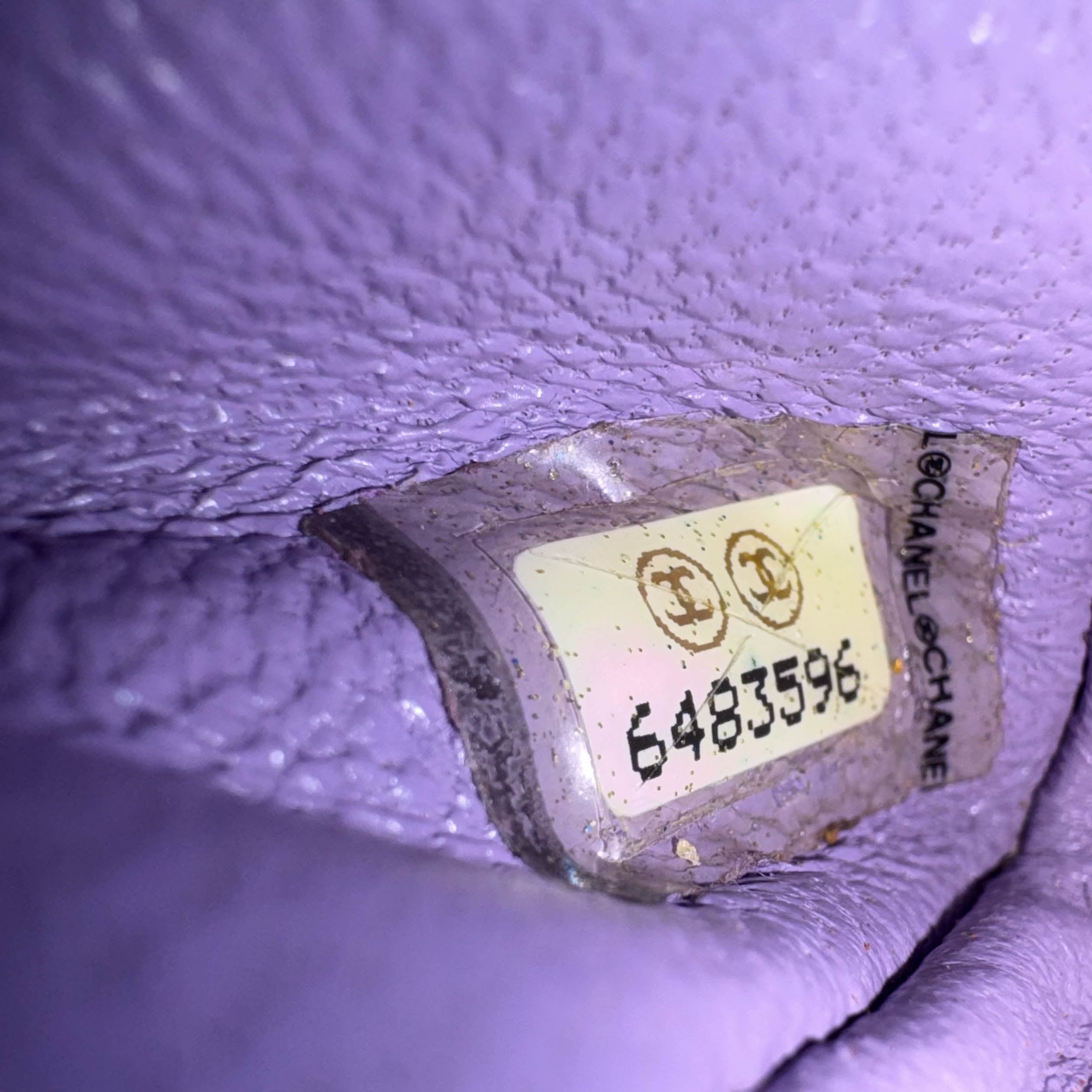 TImeless Classic Mini Single Flap Puple Cotton Shoulder Bag