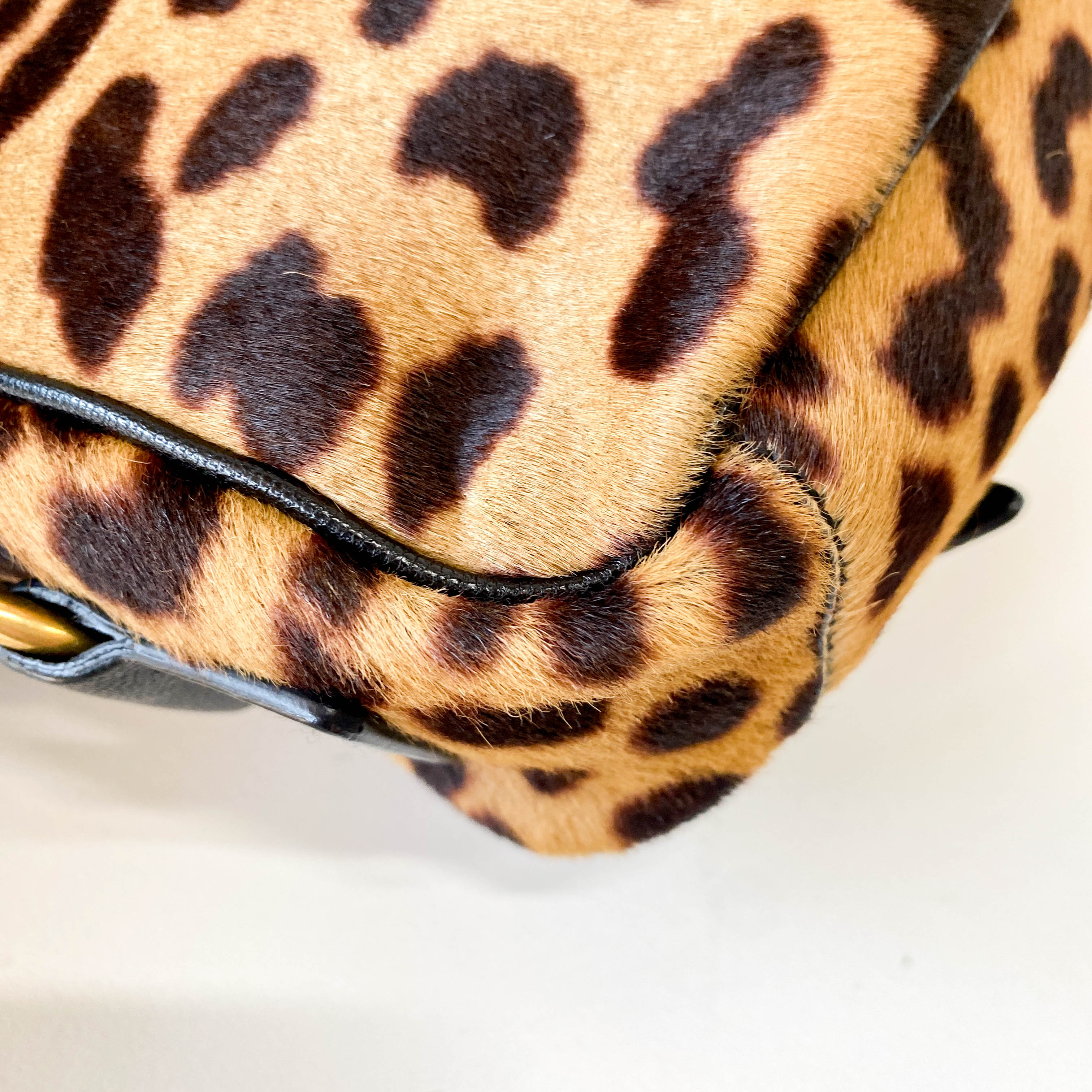 Rive Gauche Colt Leopard Print Crossbody Bag