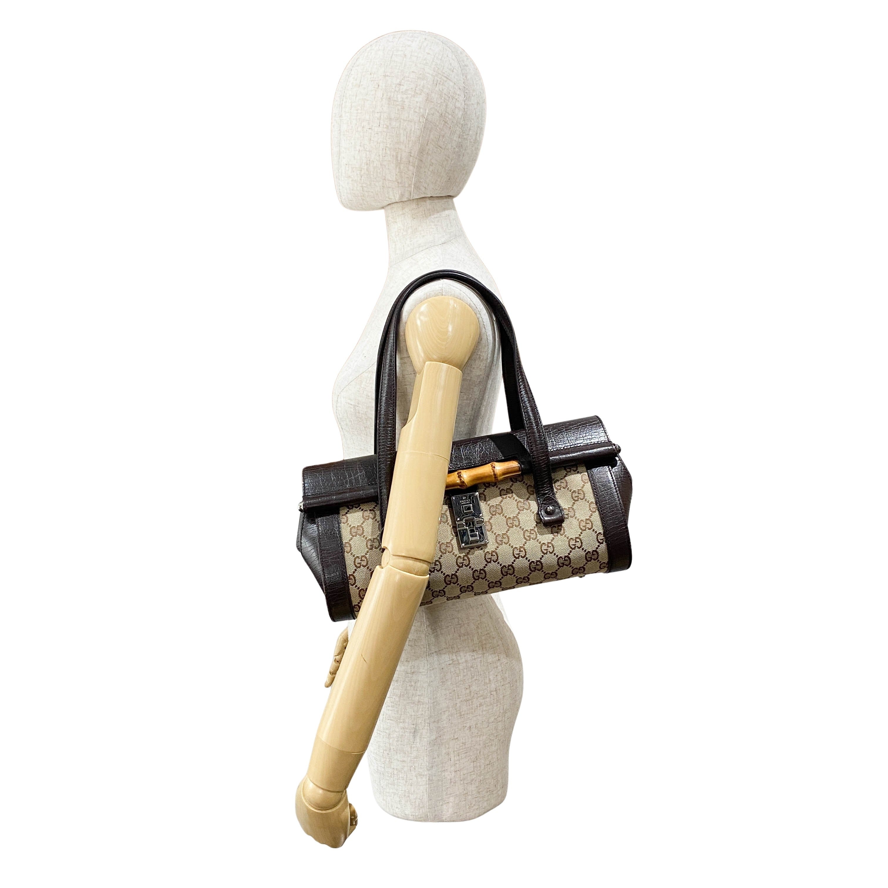 Bamboo Bullet GG Canvas Shoulder Bag