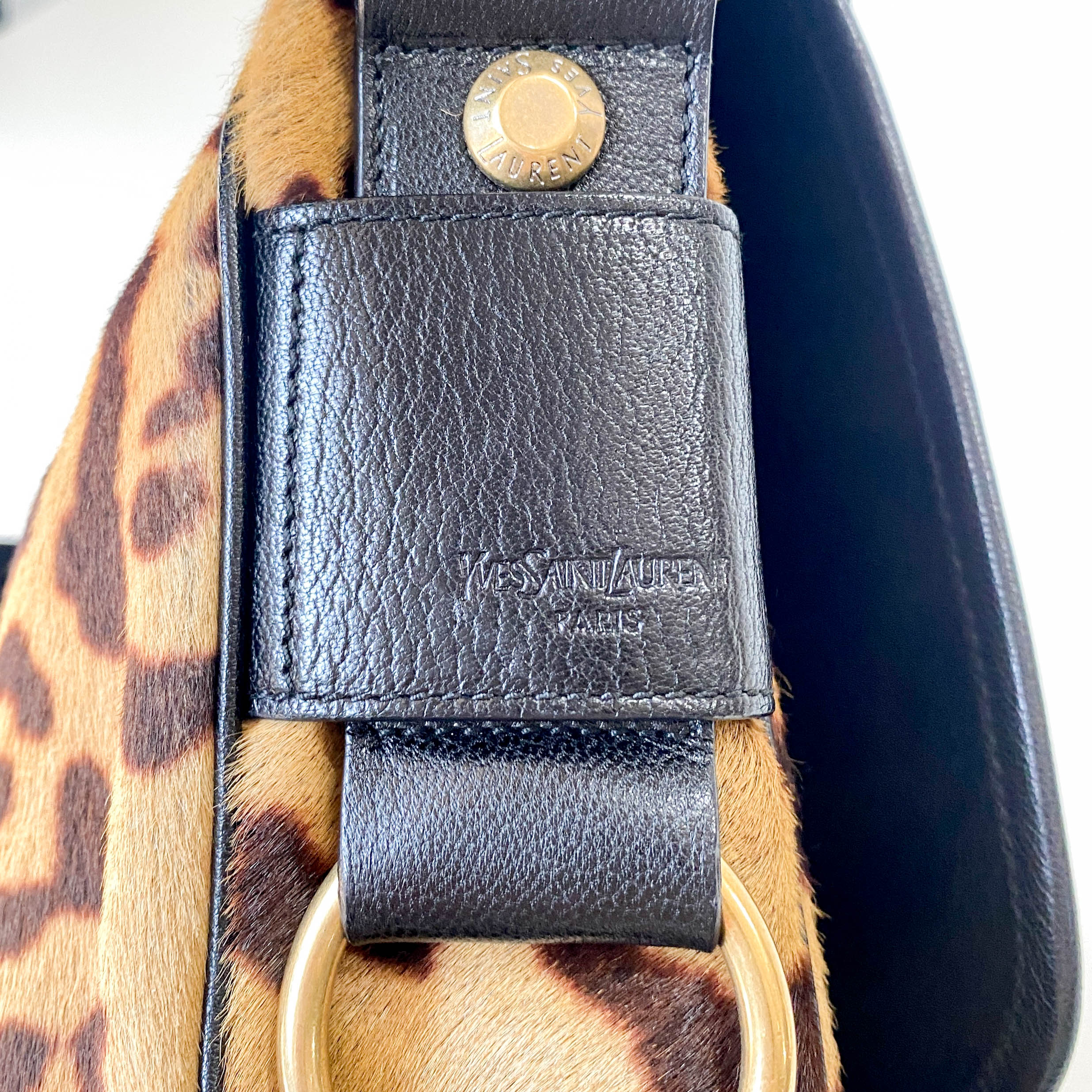 Rive Gauche Colt Leopard Print Crossbody Bag