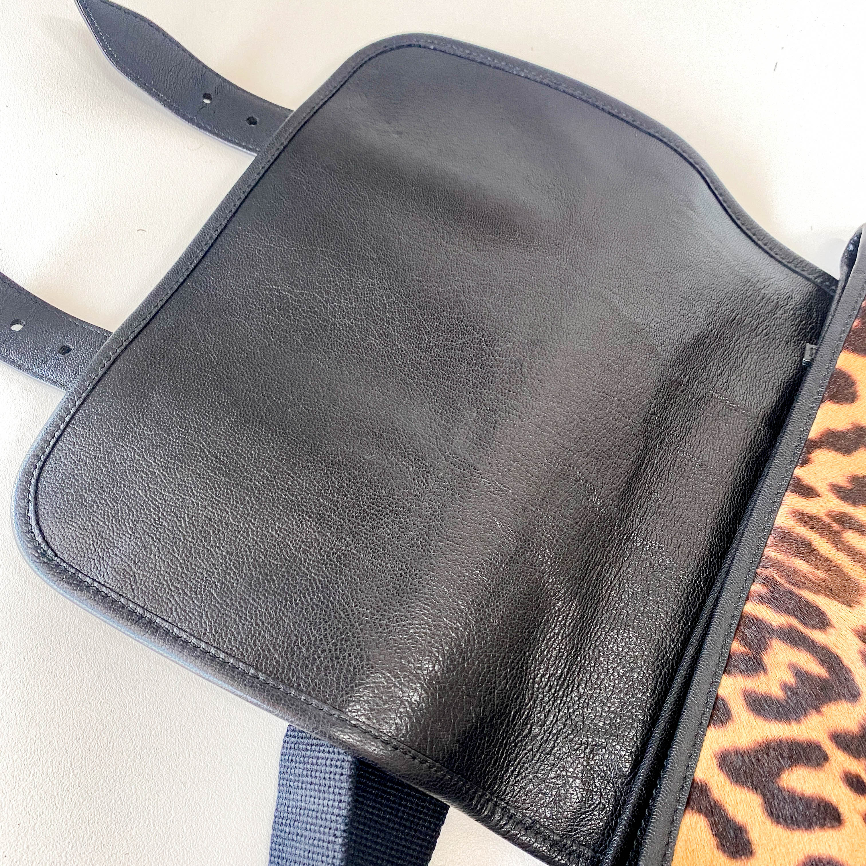 Rive Gauche Colt Leopard Print Crossbody Bag