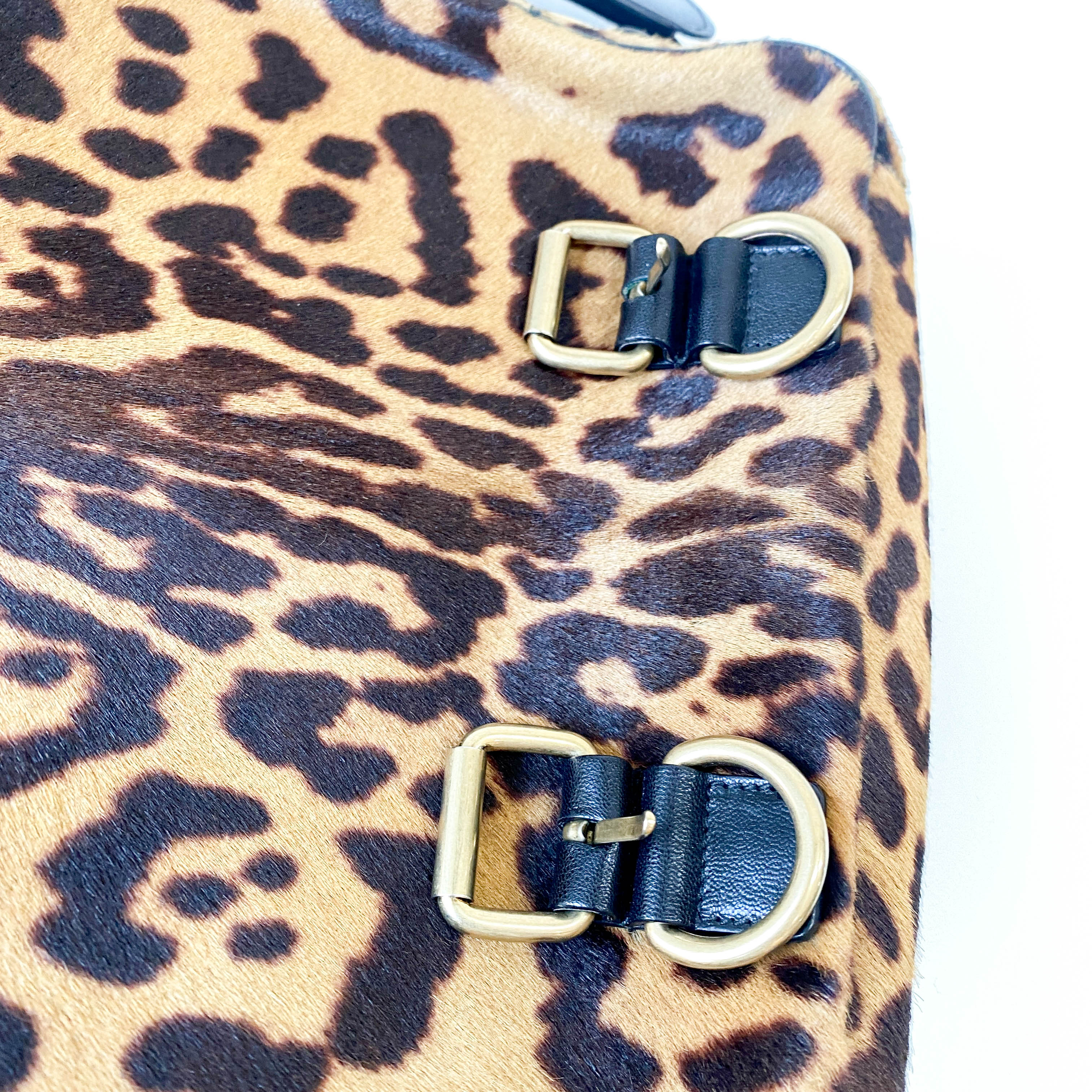 Rive Gauche Colt Leopard Print Crossbody Bag
