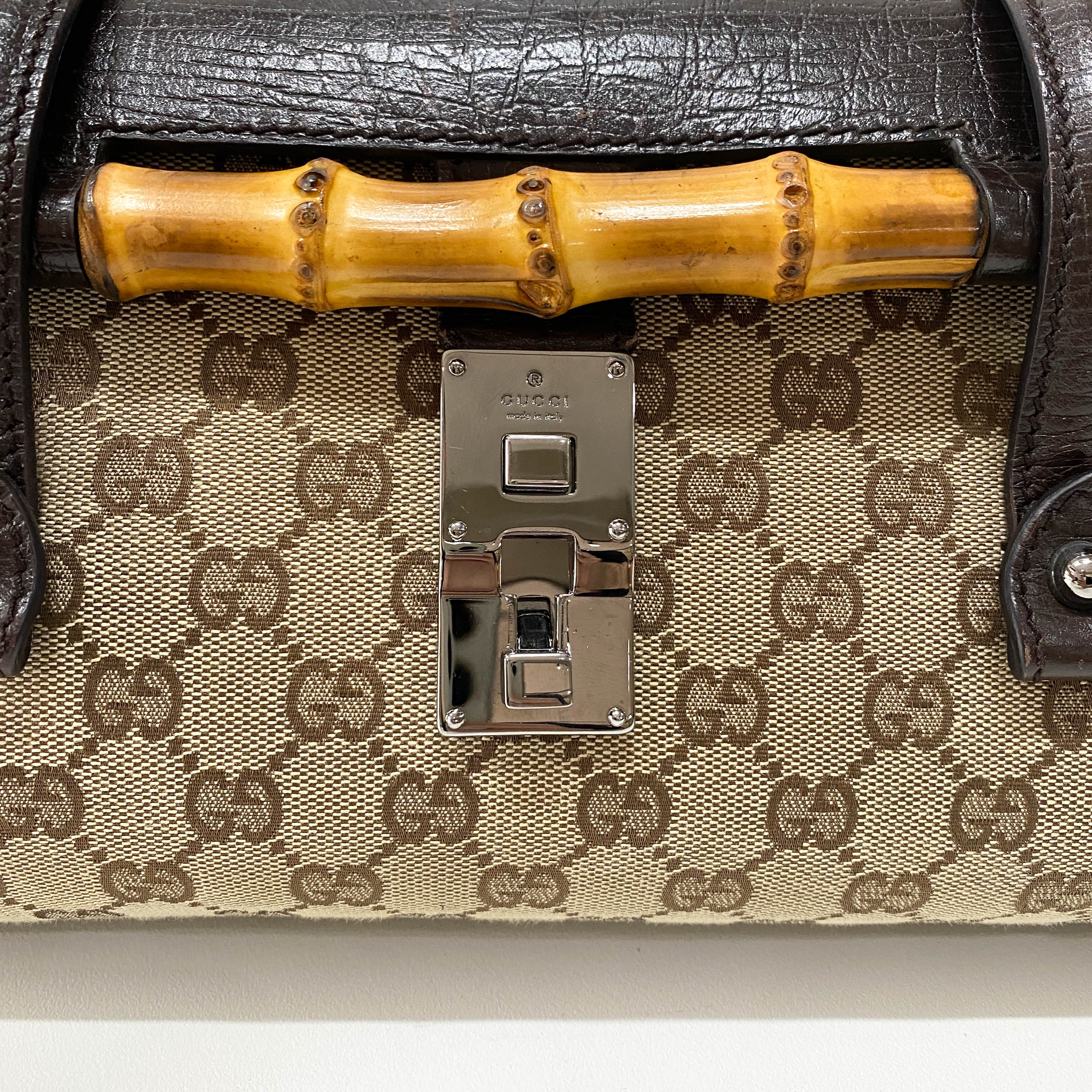 Bamboo Bullet GG Canvas Shoulder Bag