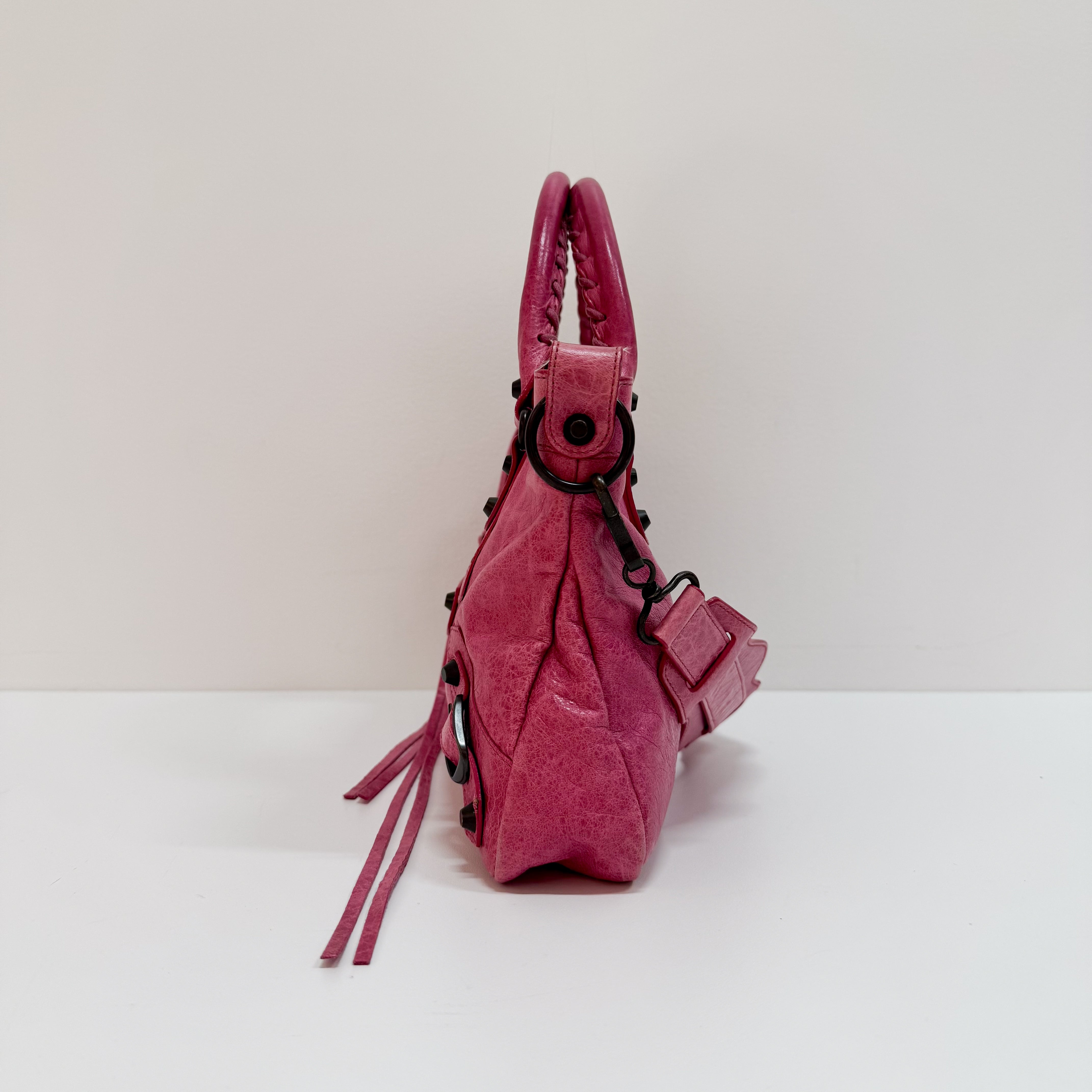 Mini City Pink Leather Two Way Bag