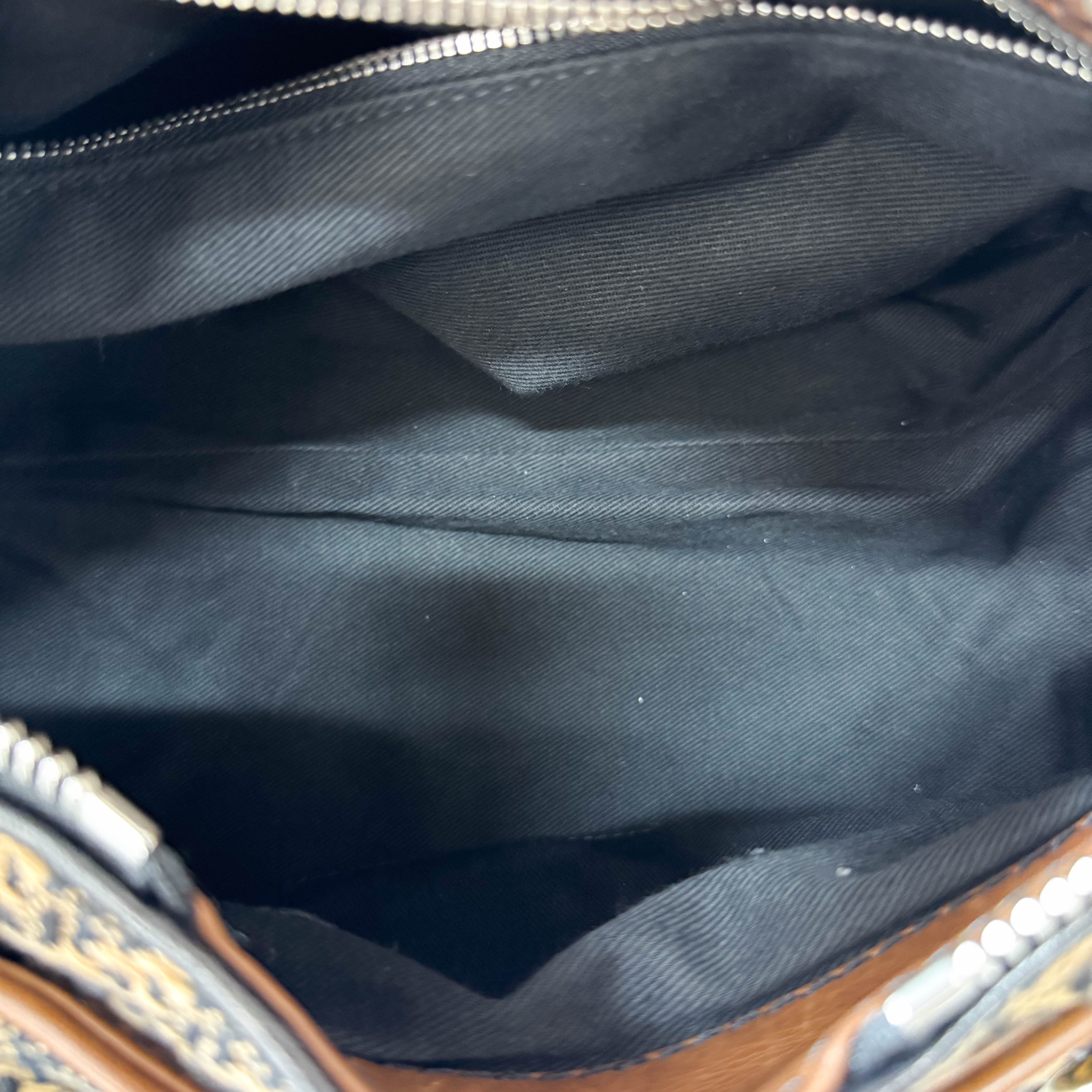 Paddington Brown Gold Leather Tweed Handbag