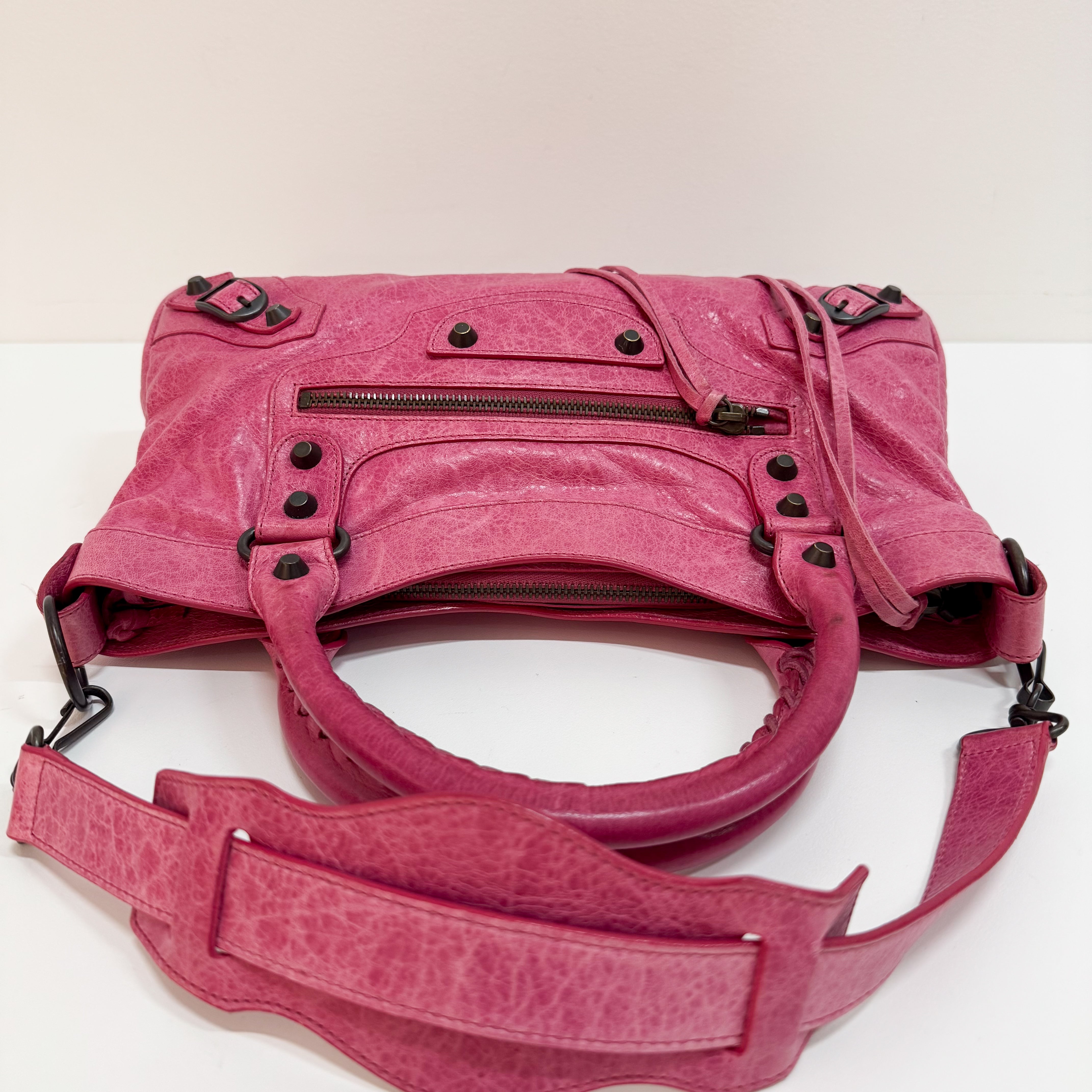 Mini City Pink Leather Two Way Bag