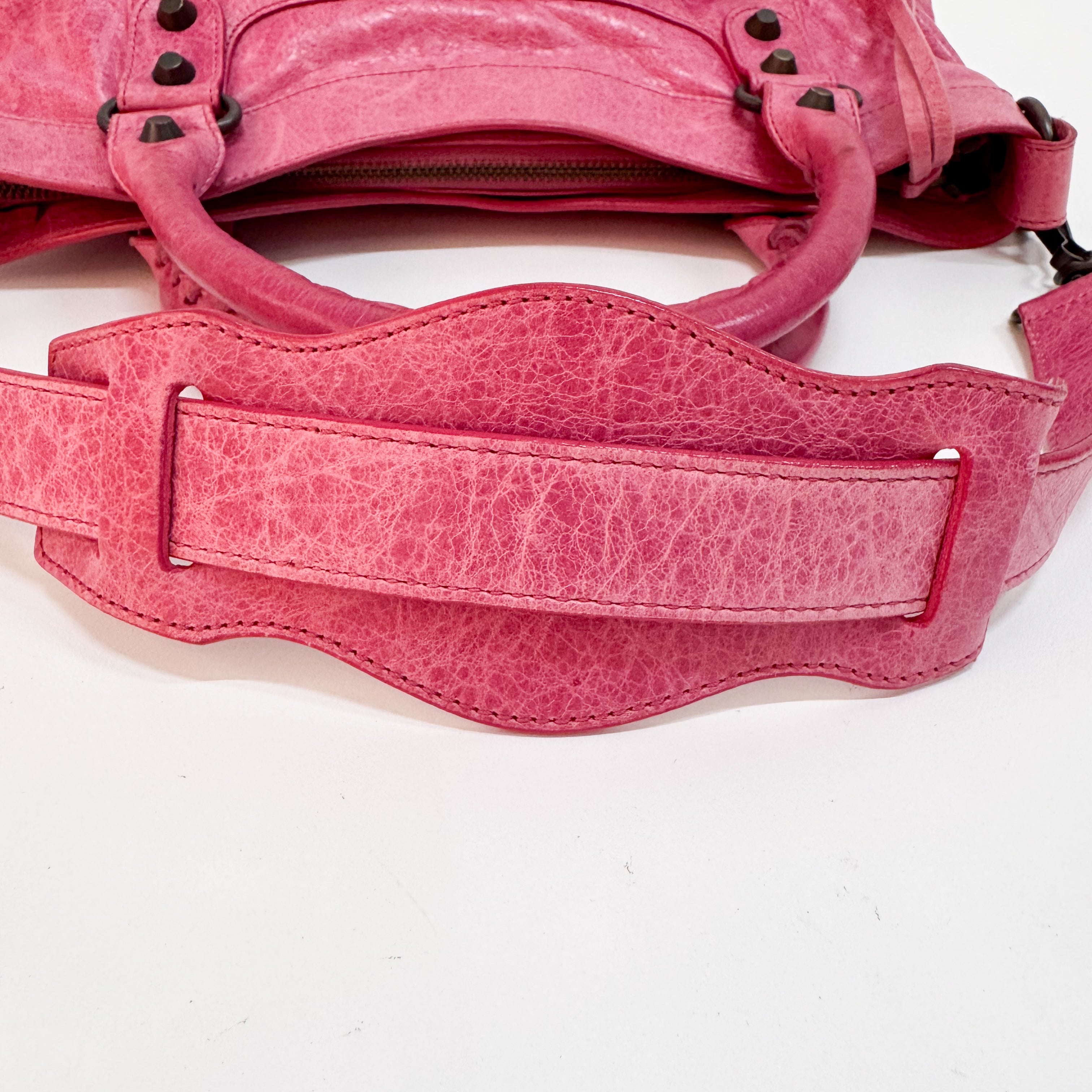 Mini City Pink Leather Two Way Bag