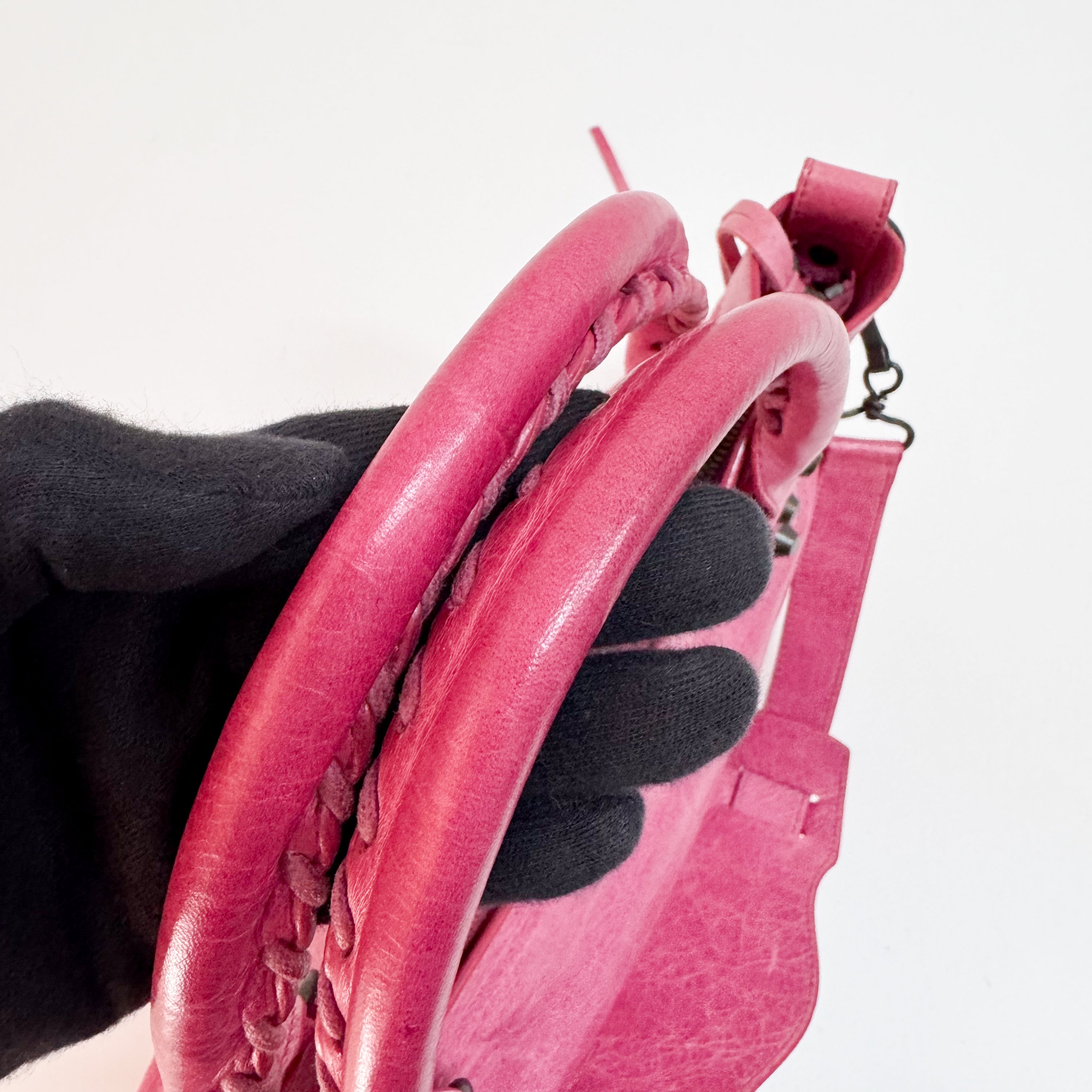 Mini City Pink Leather Two Way Bag