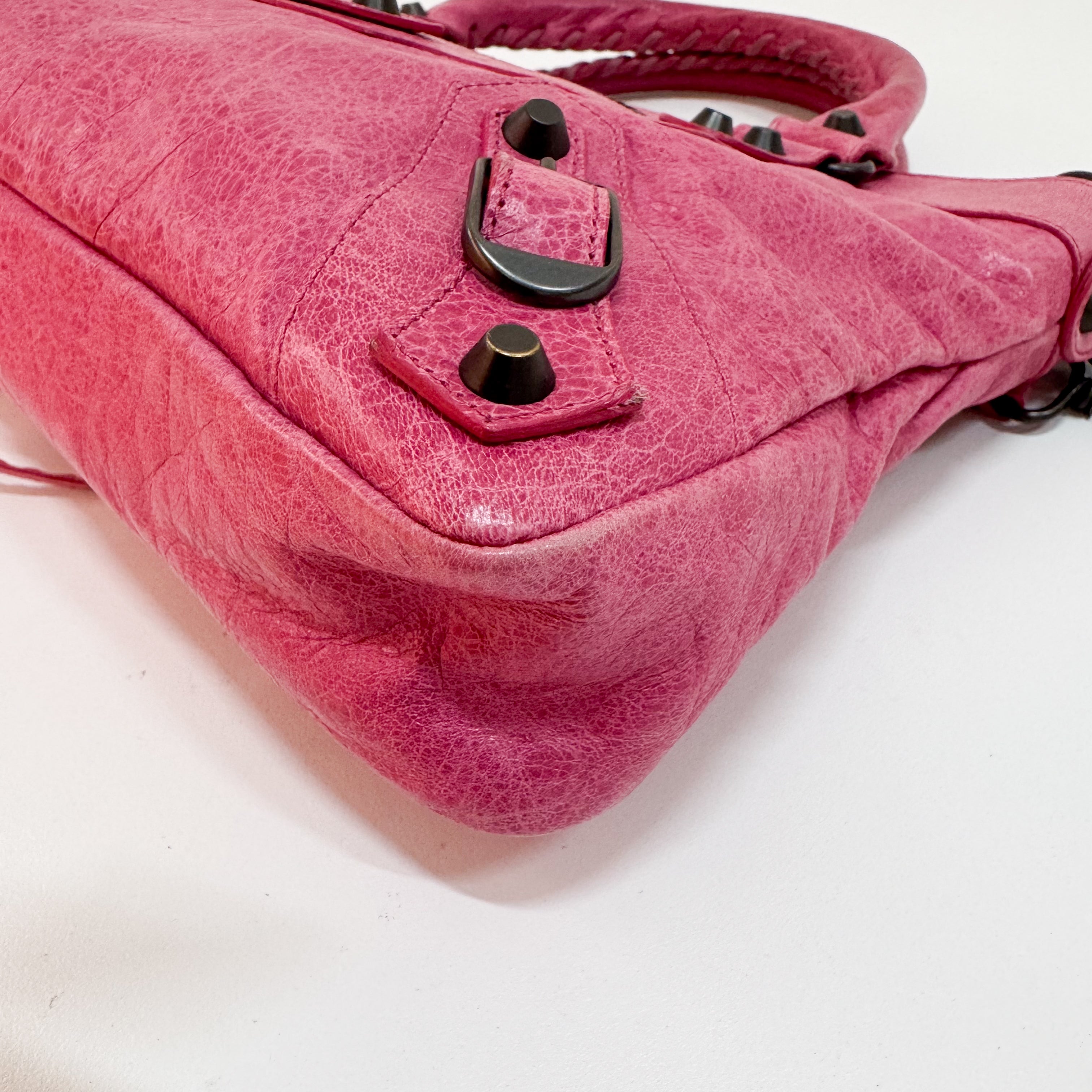 Mini City Pink Leather Two Way Bag