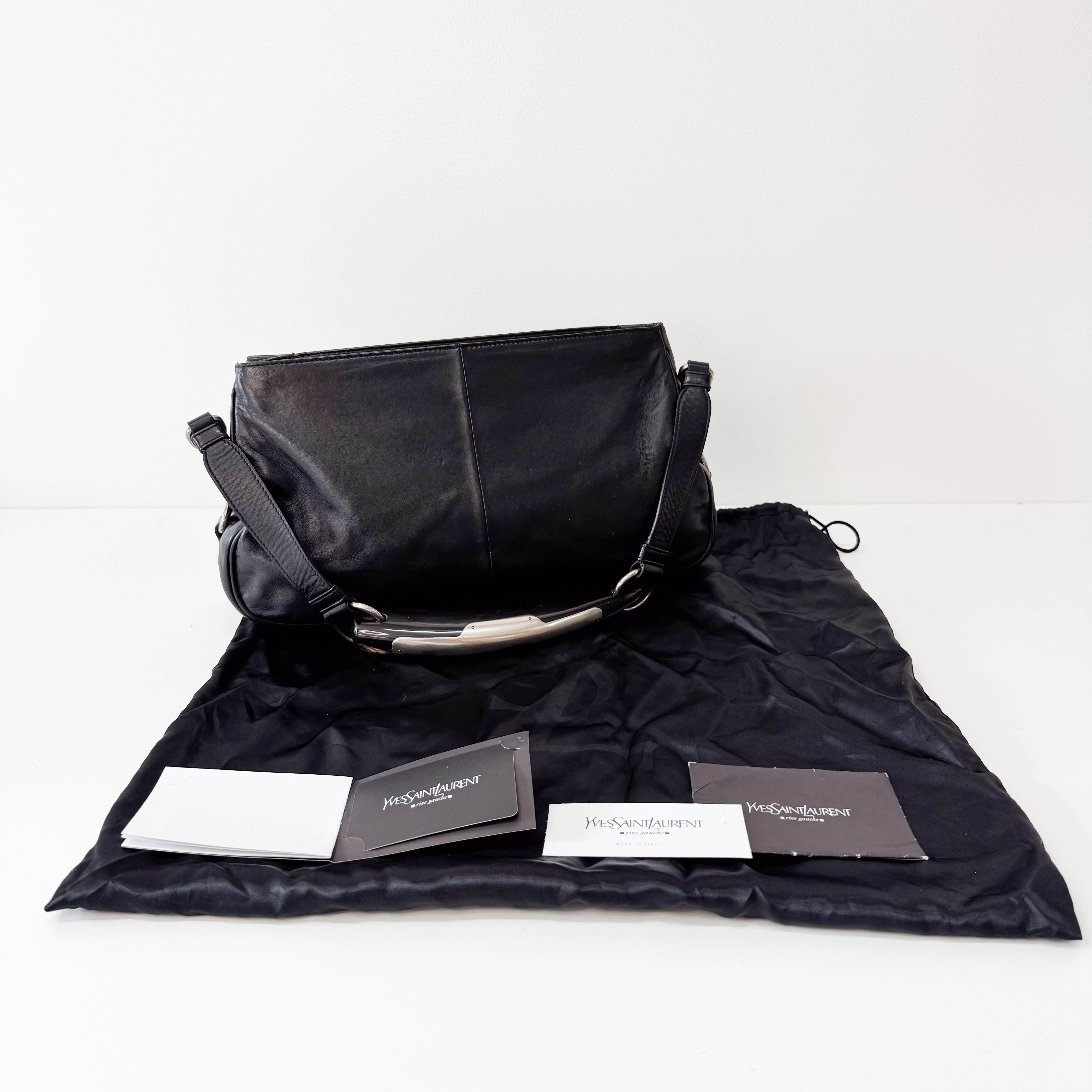 Mombasa Black Leather Shoulder Bag