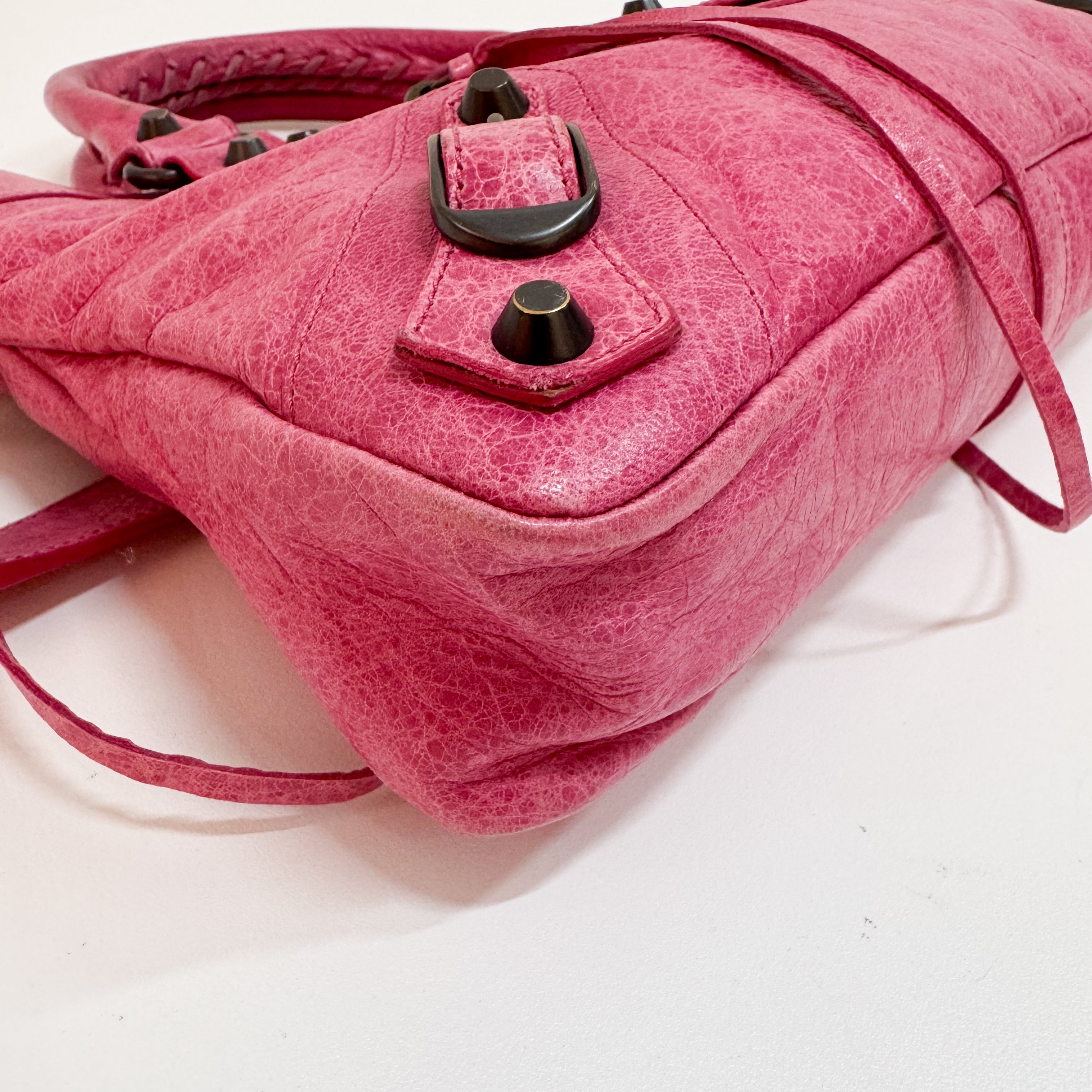 Mini City Pink Leather Two Way Bag