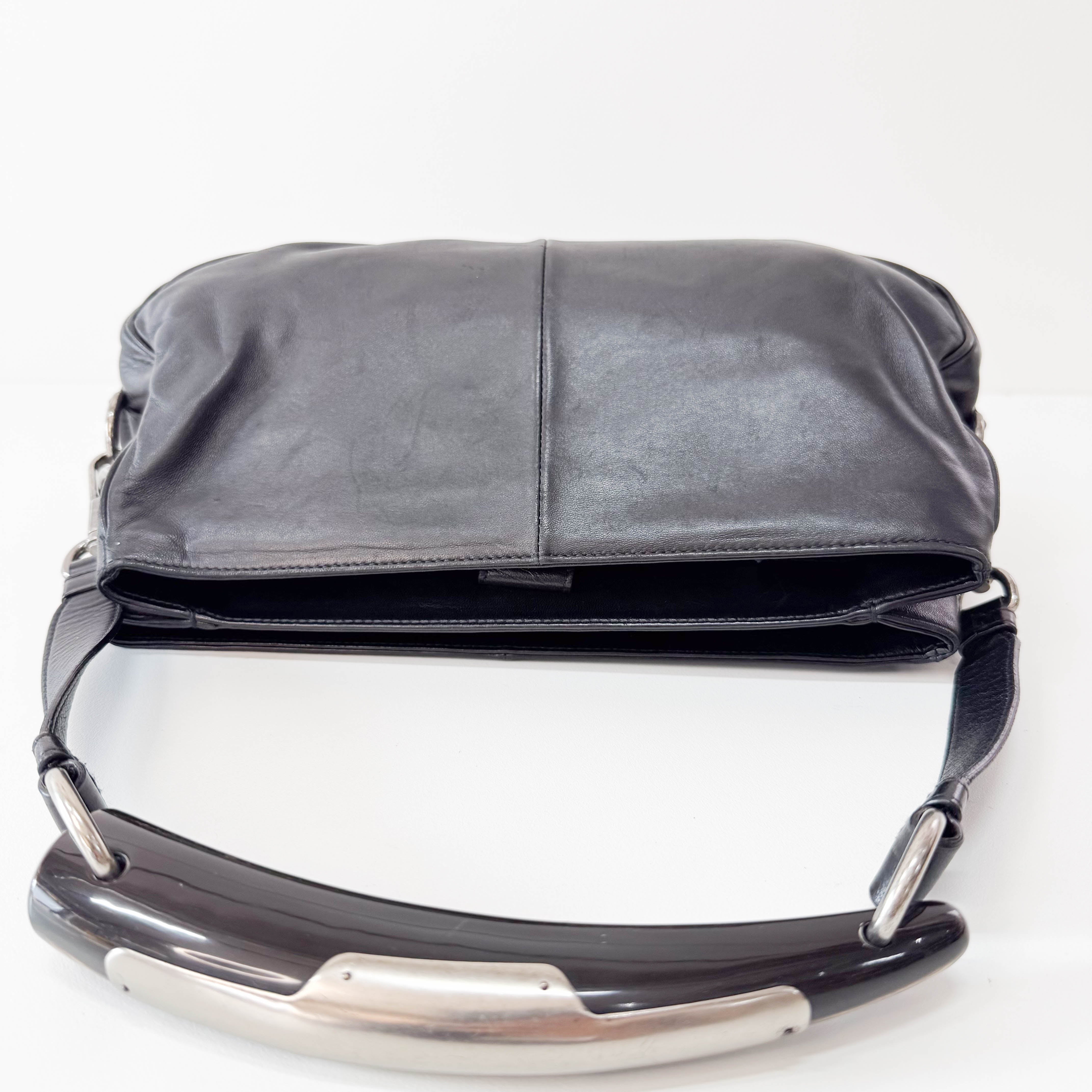 Mombasa Black Leather Shoulder Bag