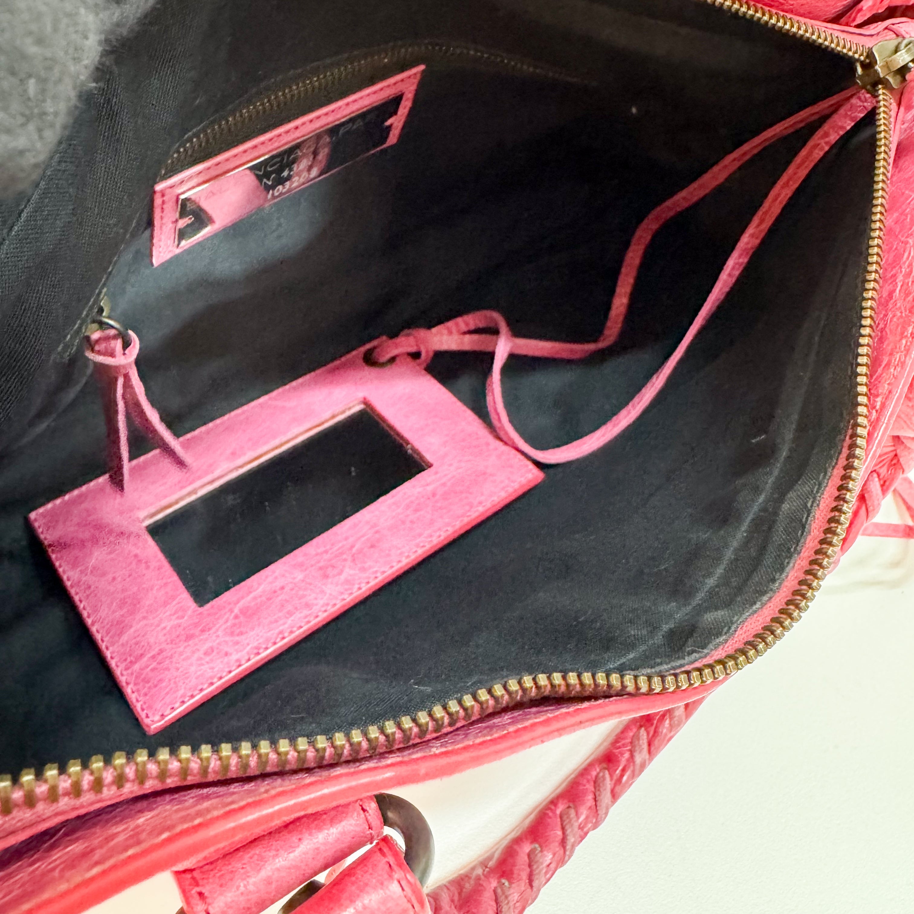 Mini City Pink Leather Two Way Bag