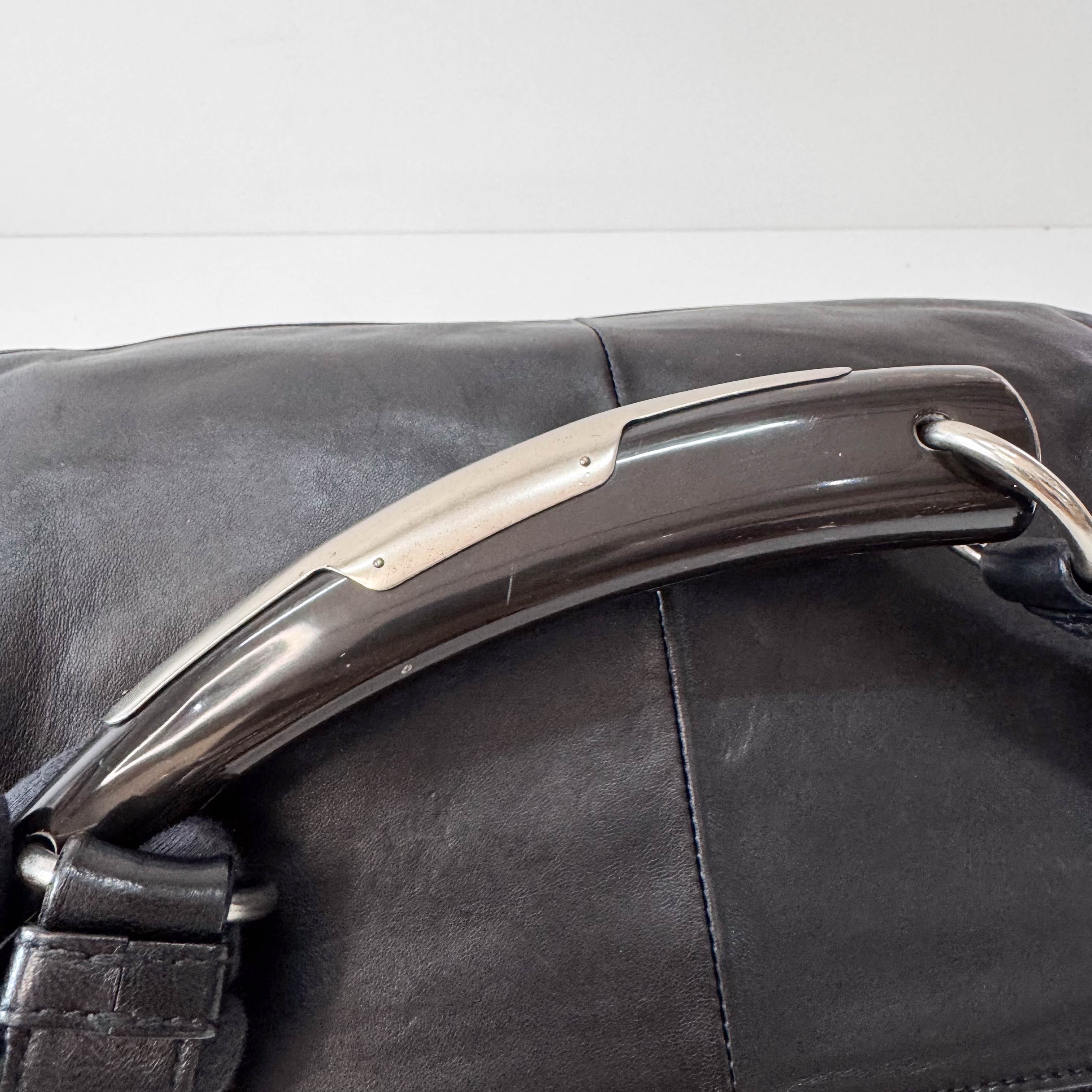 Mombasa Black Leather Shoulder Bag