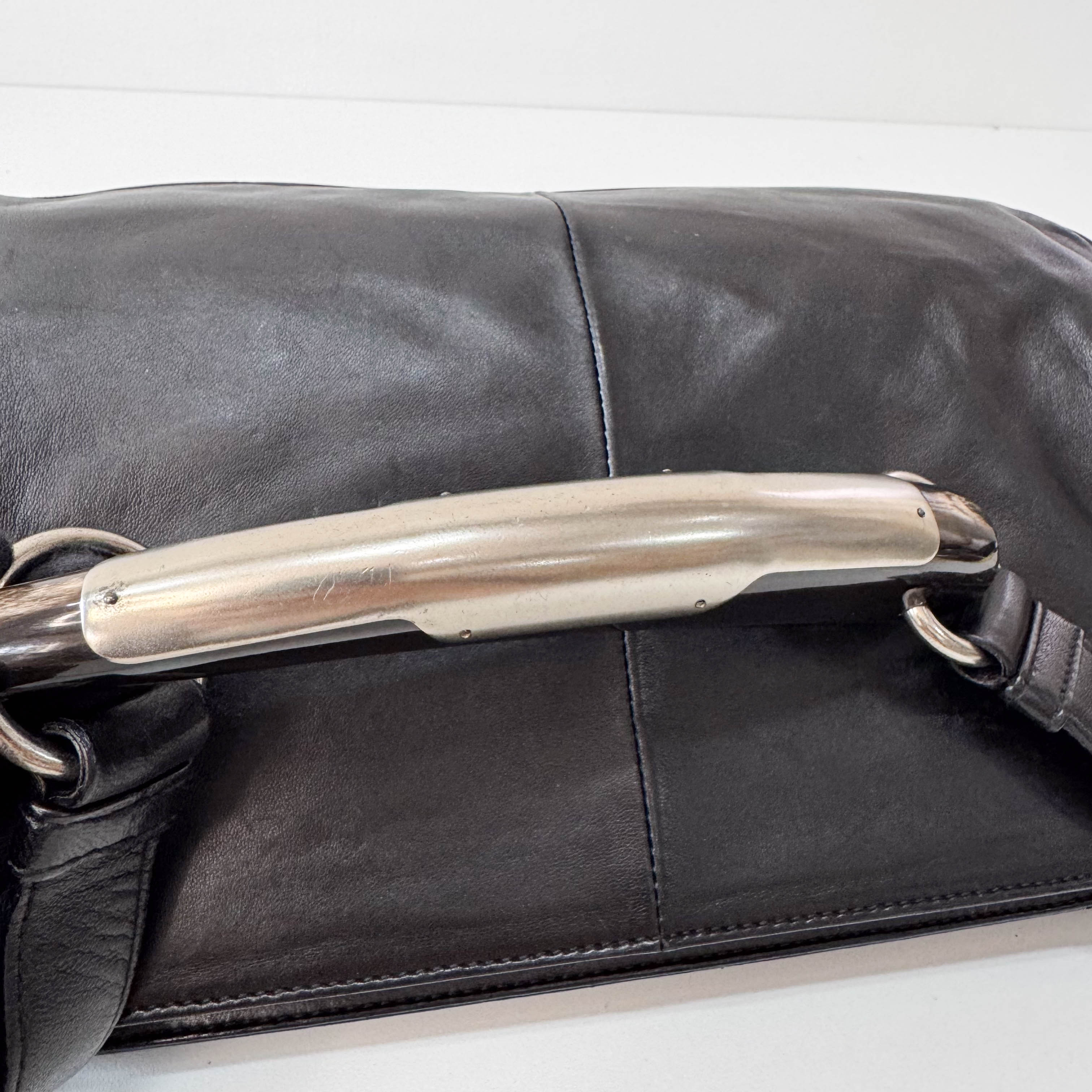 Mombasa Black Leather Shoulder Bag