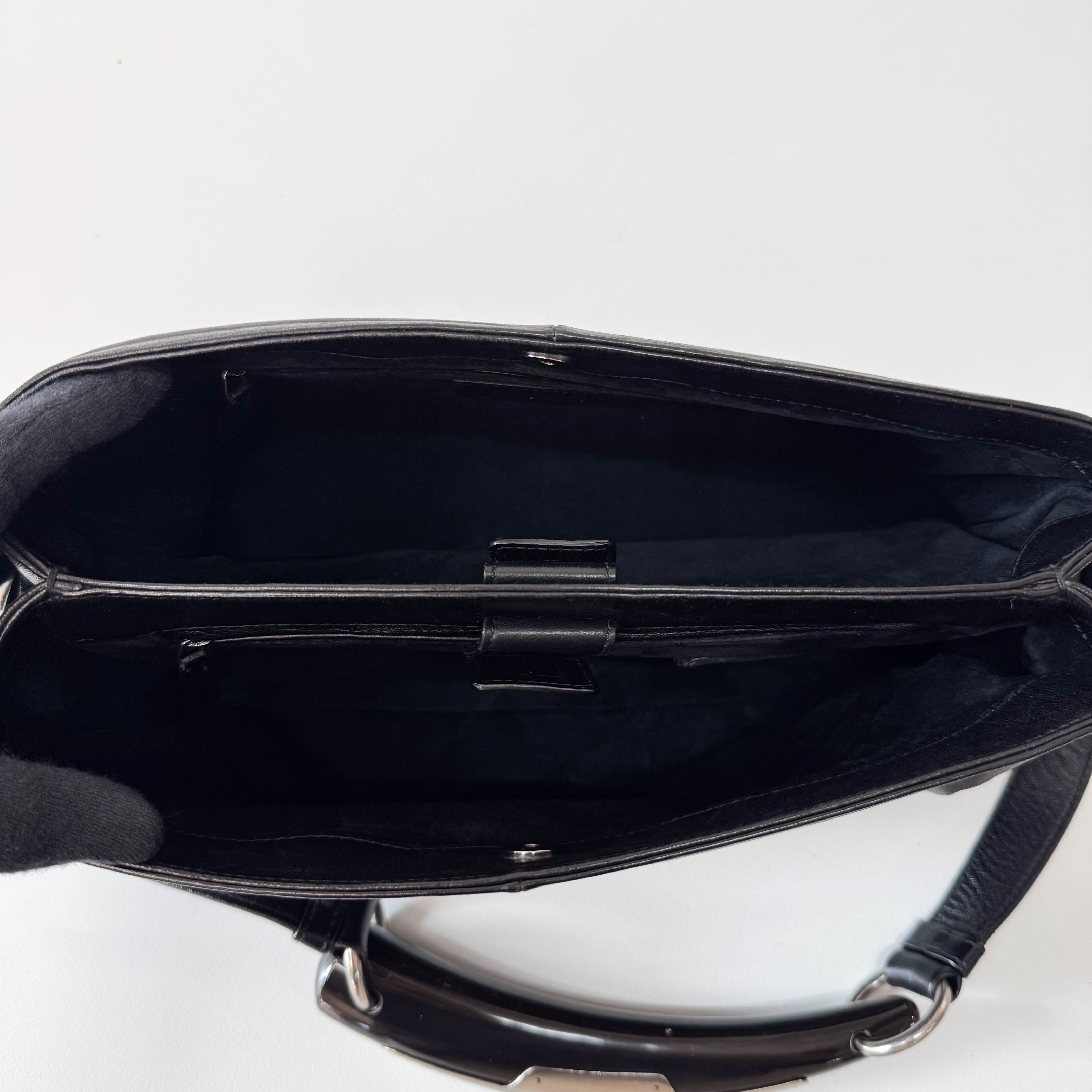 Mombasa Black Leather Shoulder Bag