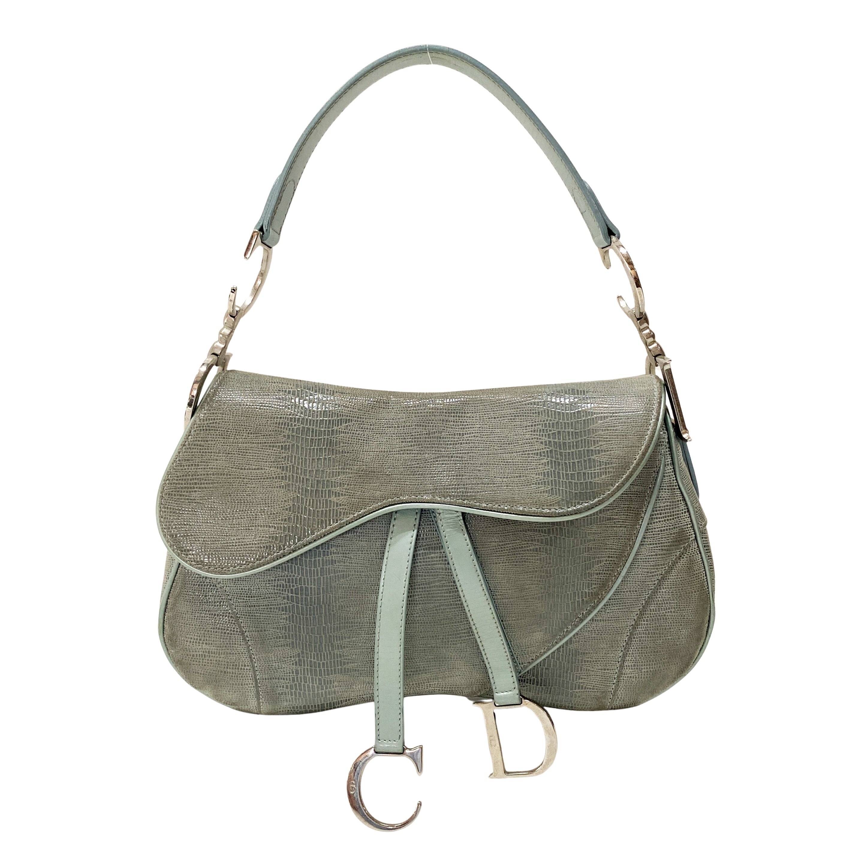 Double Saddle Light Blue Shoulder Bag