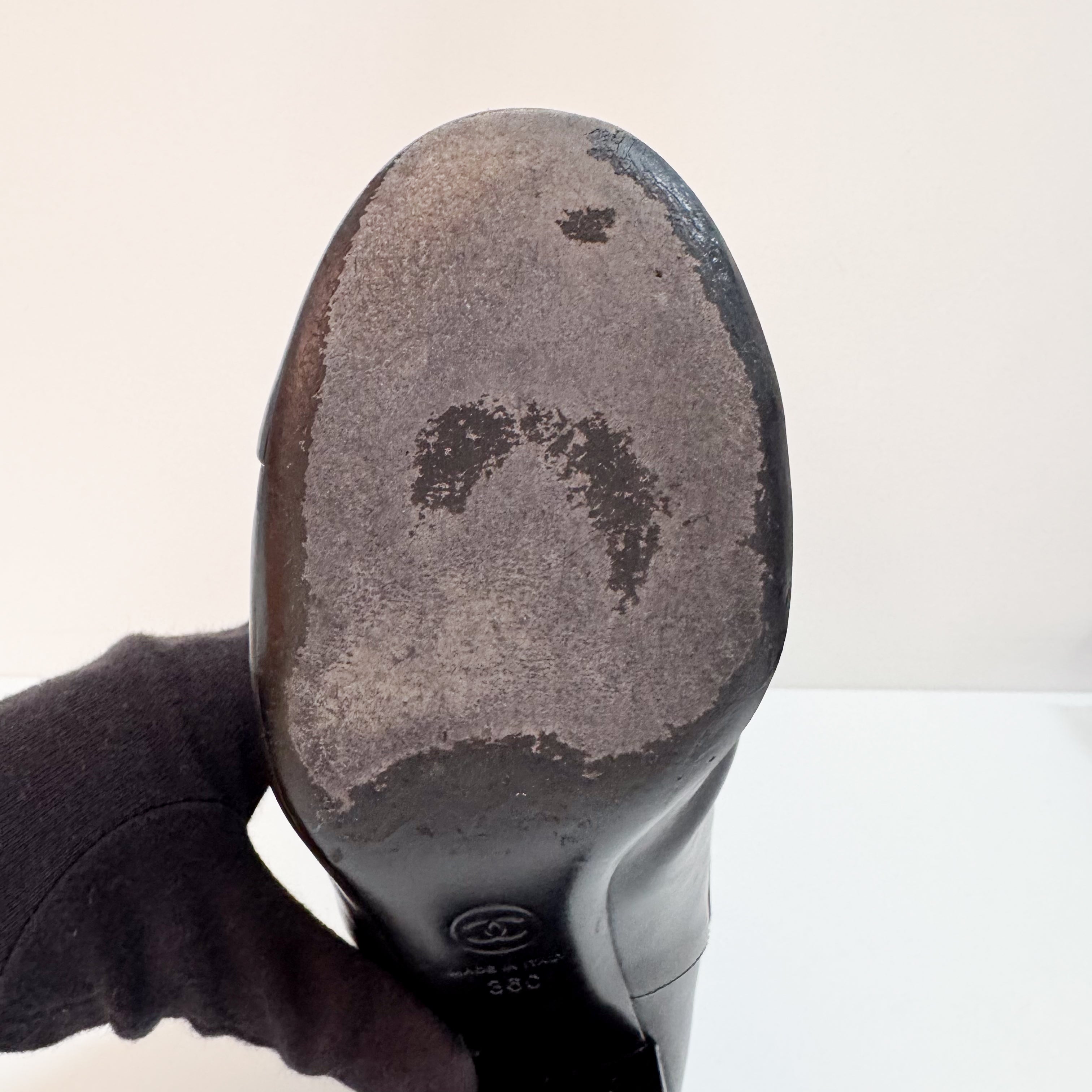 Black Leather Size 36 High Boots